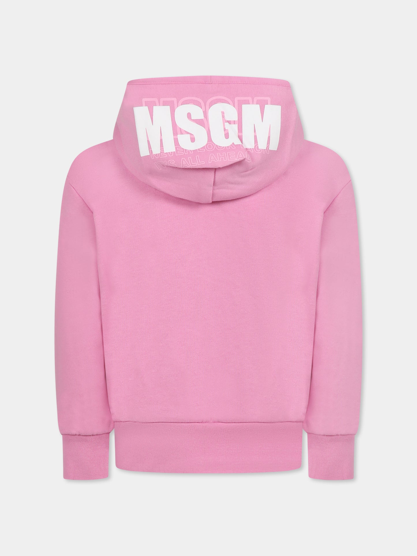 Pink sweatshirt for girl with logo