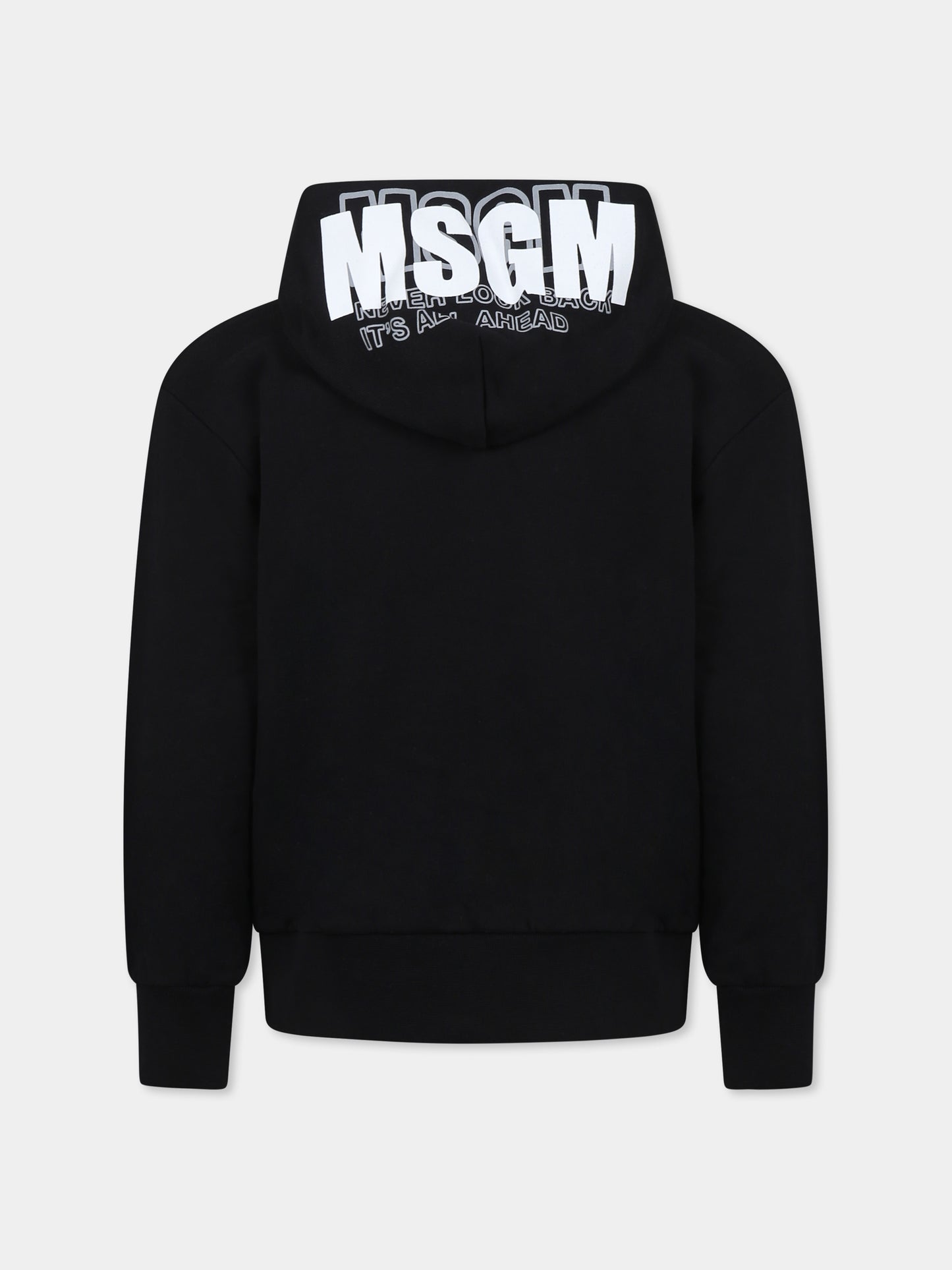 Felpa nera per bambini con logo,Msgm Kids,S5MSJUZH058 110