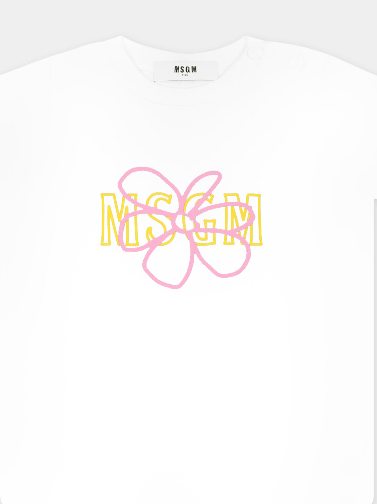 Completo multicolor per neonata con logo e stampa floreale,Msgm Kids,S5MSNGTR305 001