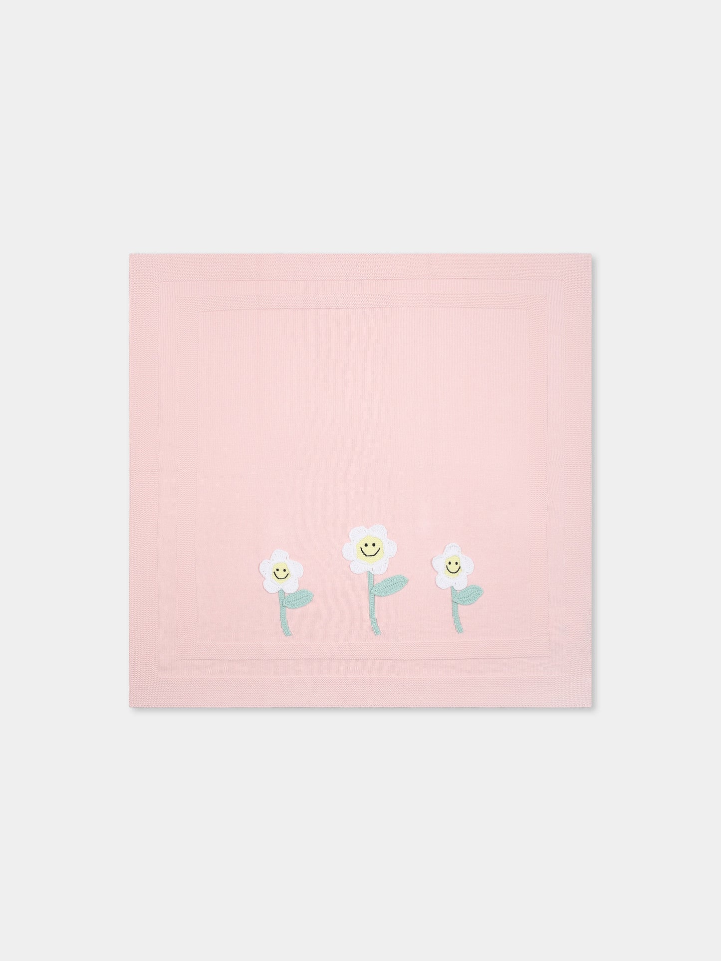 Coperta rosa per neonata con fiori,Stella Mccartney Kids,TW0010 Z2423 551