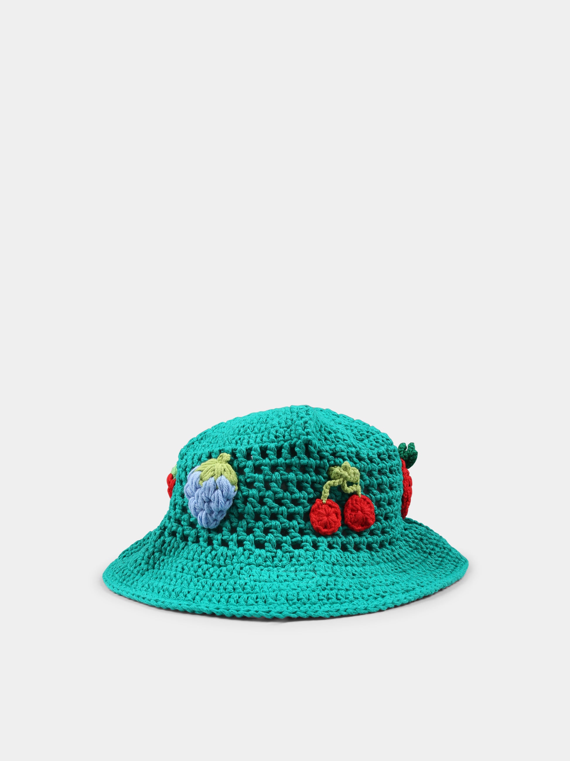 Cloche verde per bambina con frutta,Stella Mccartney Kids,TW0B17 Z2942 750