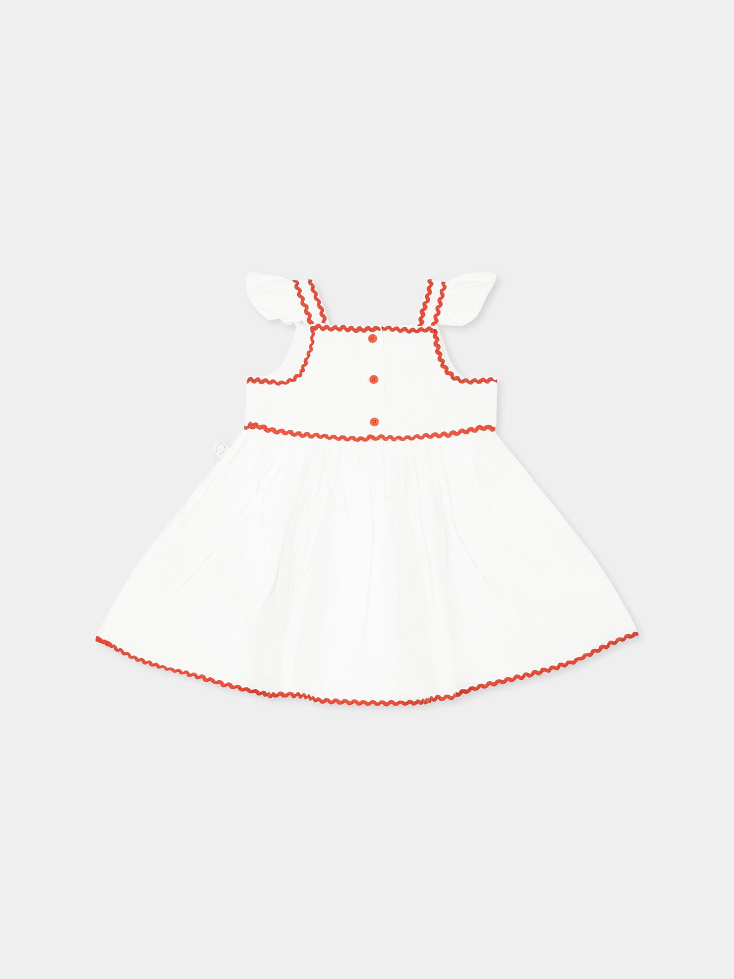 Vestito bianco per neonata con fragole,Stella Mccartney Kids,TW1072 Z0138 101