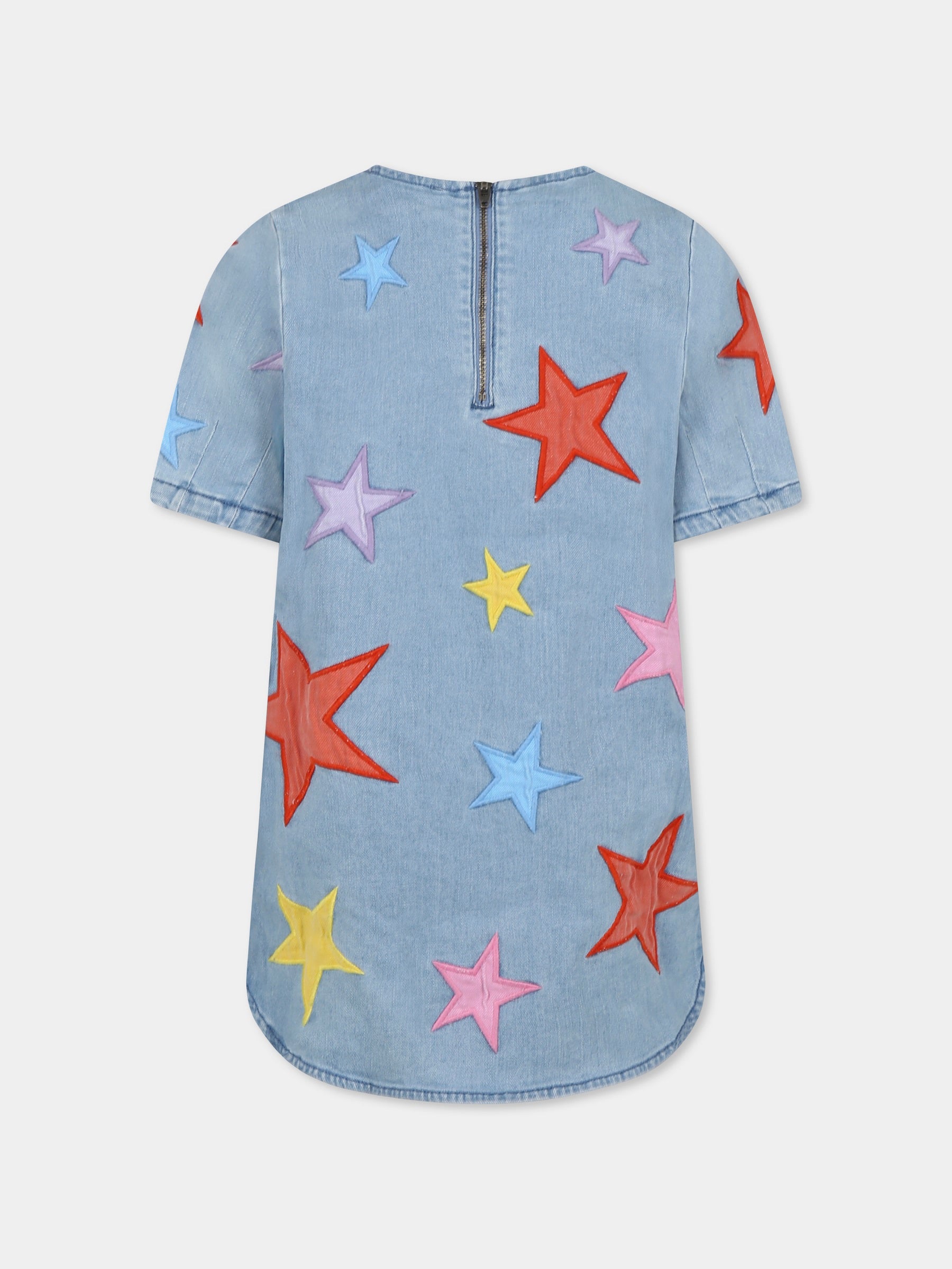Vestito denim per bambina con stelle all over,Stella Mccartney Kids,TW1C51 Z0153 615