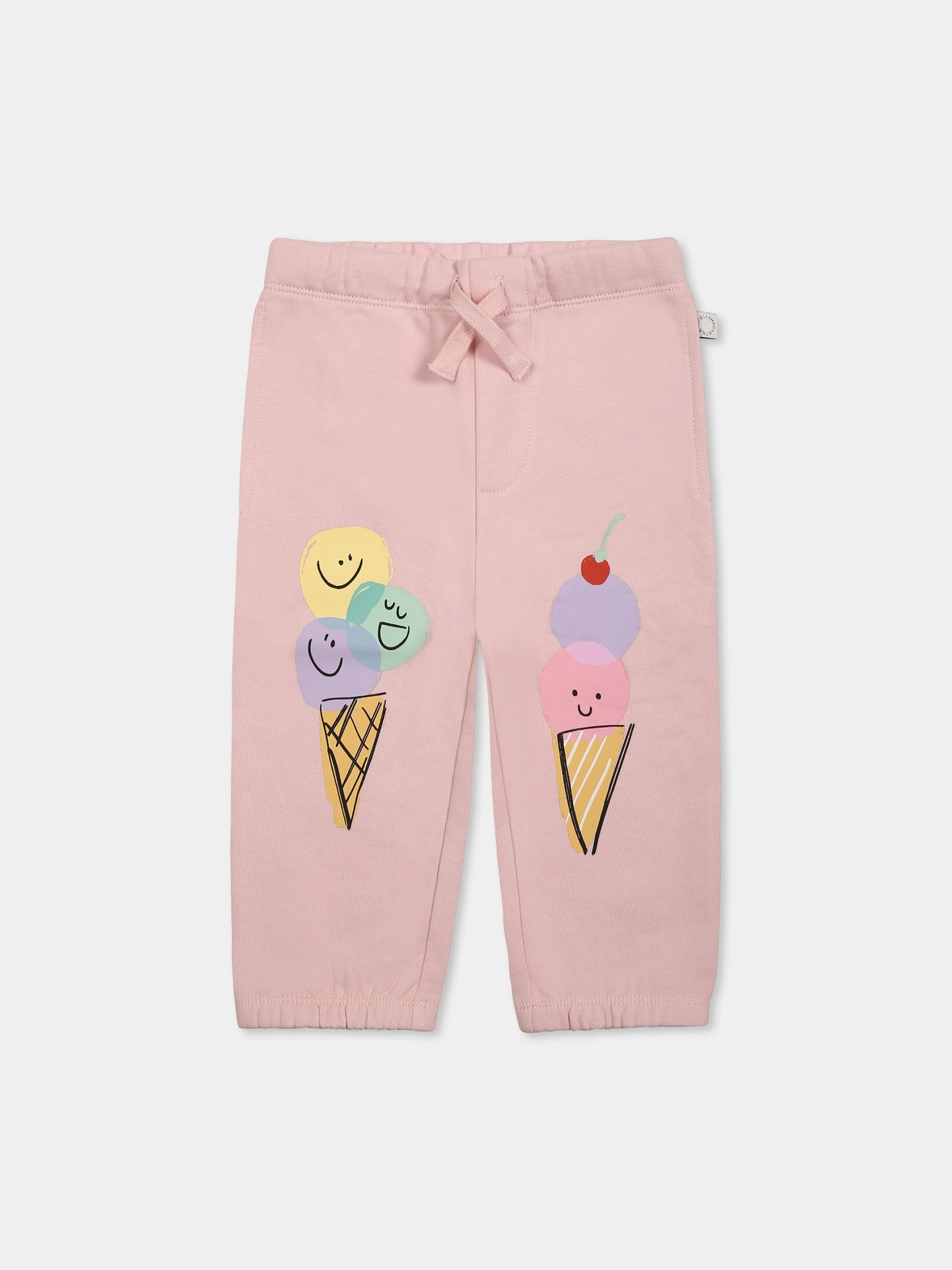 Pink trousers for baby girl with ice cream