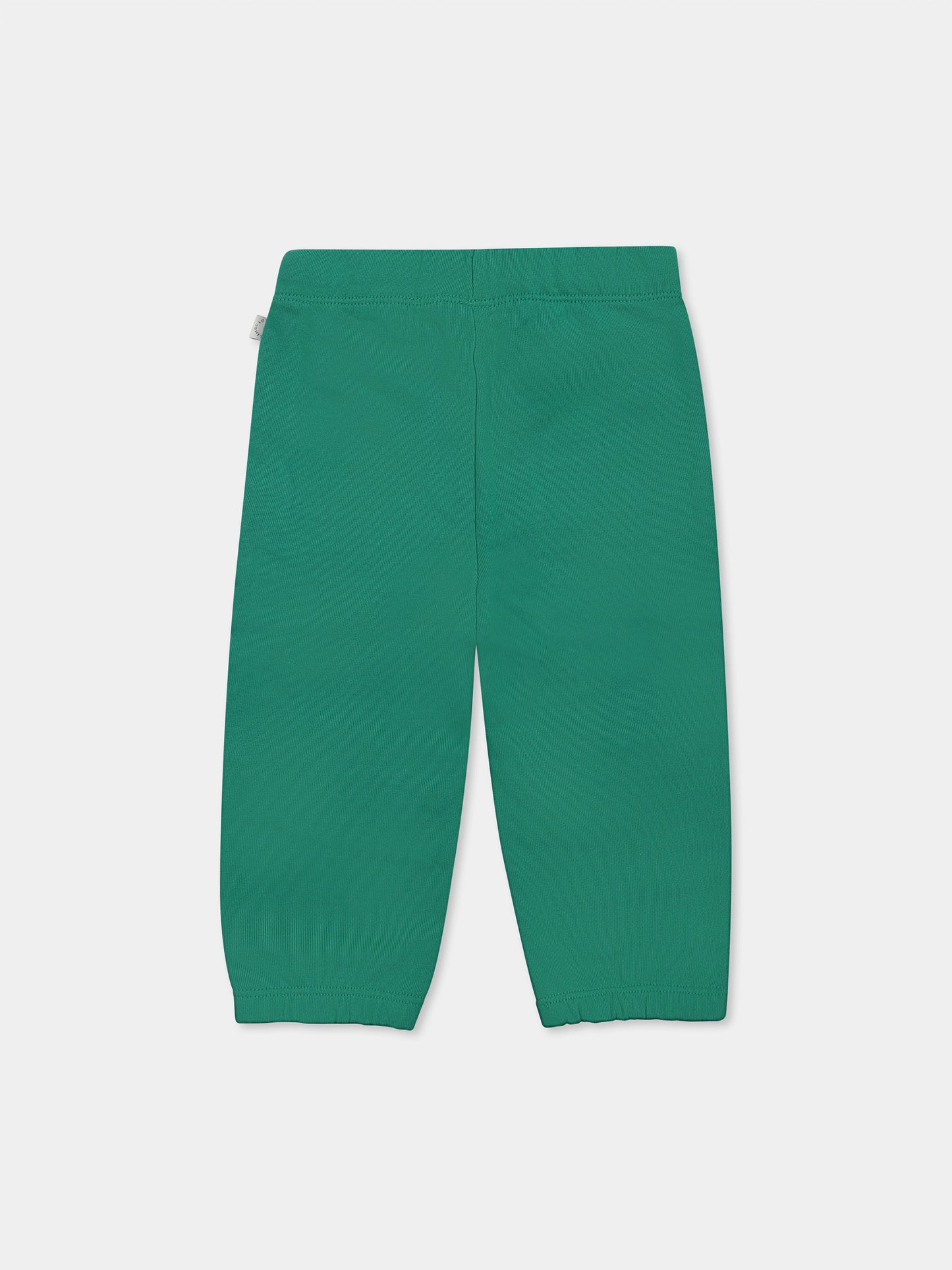 Green trousers for baby boy with frog