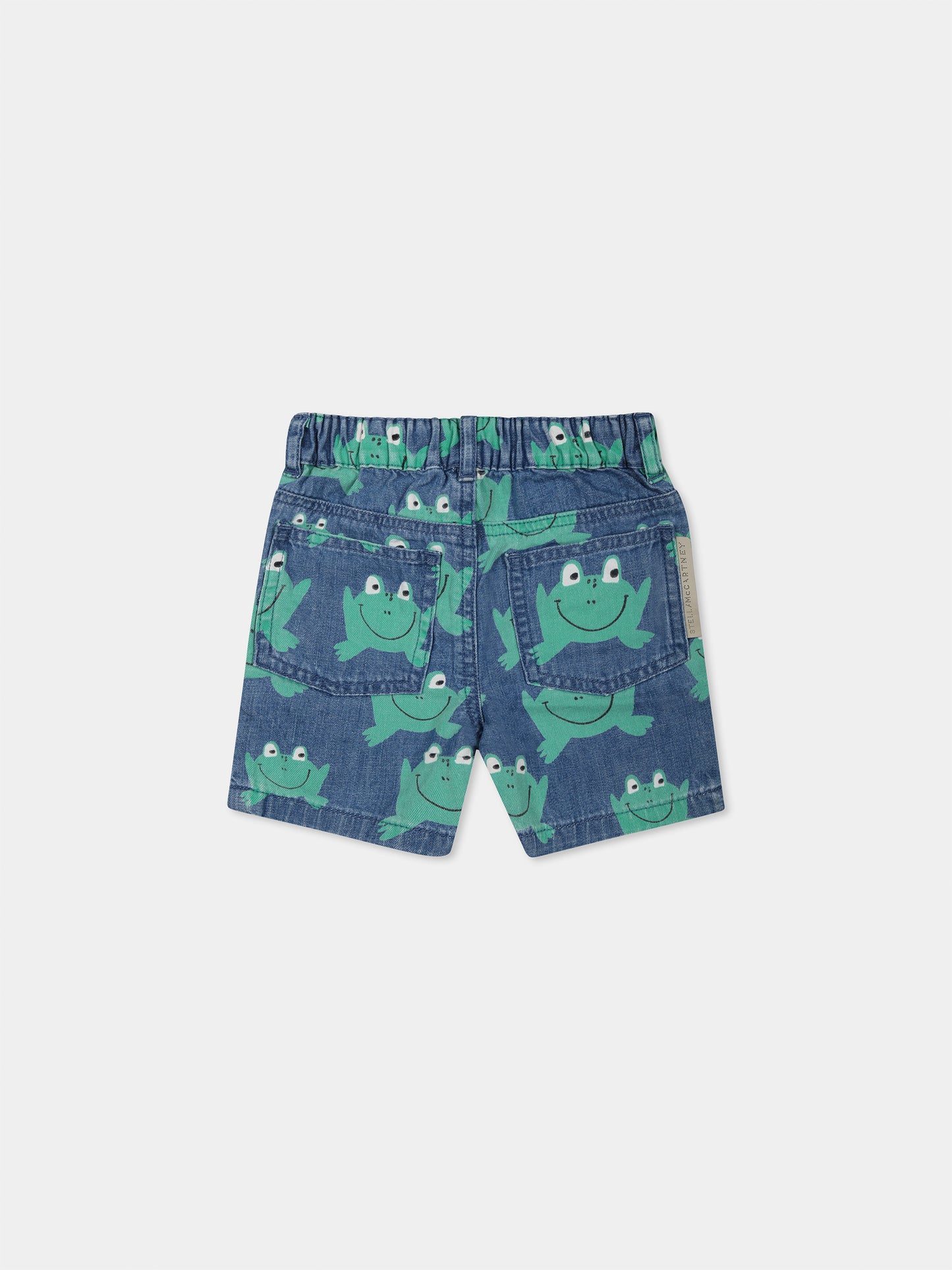 Blue shorts for baby boy with frogs