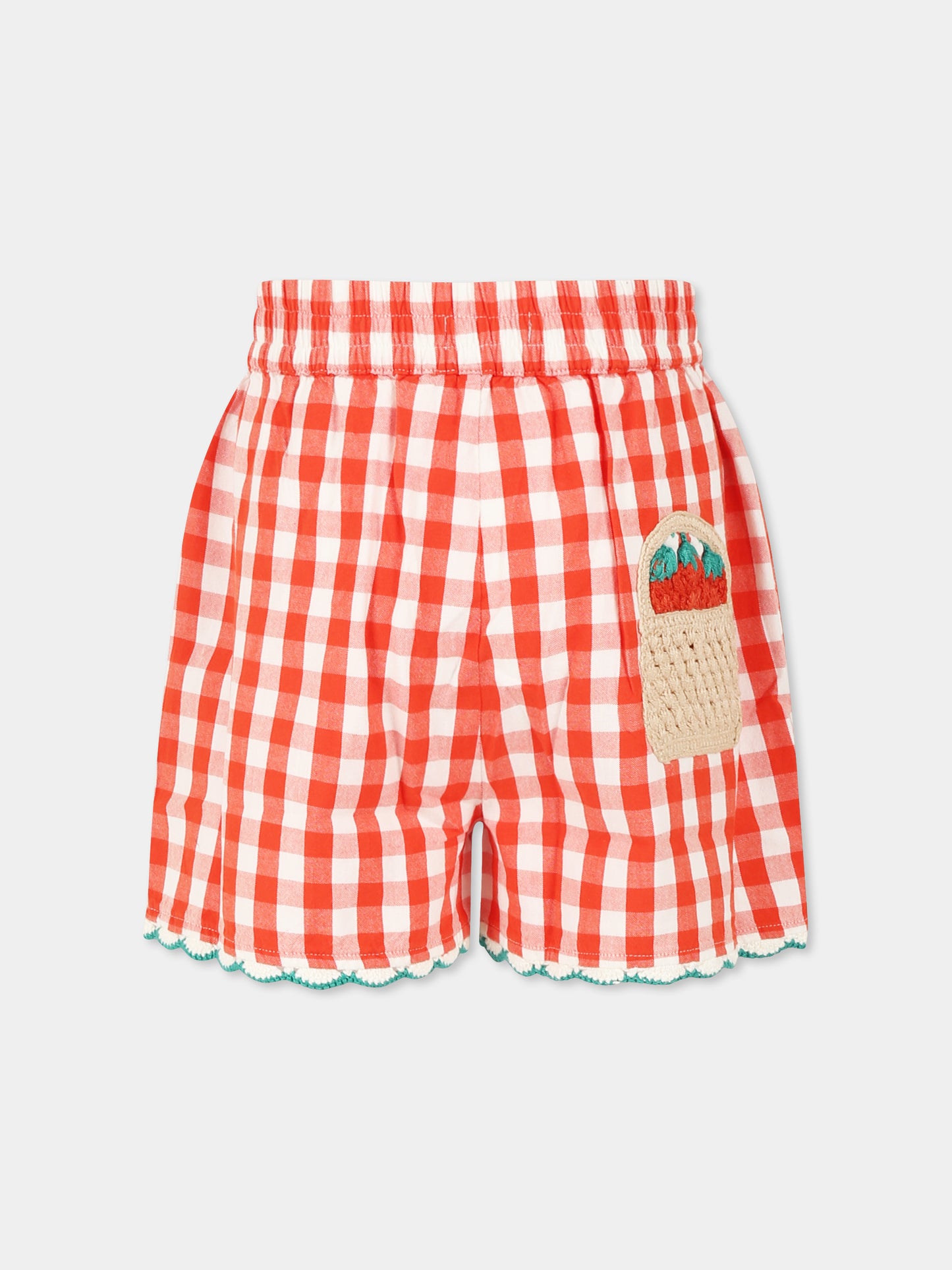 Shorts rossi per bambina con fragole,Stella Mccartney Kids,TW6B69 Z2596 421BC