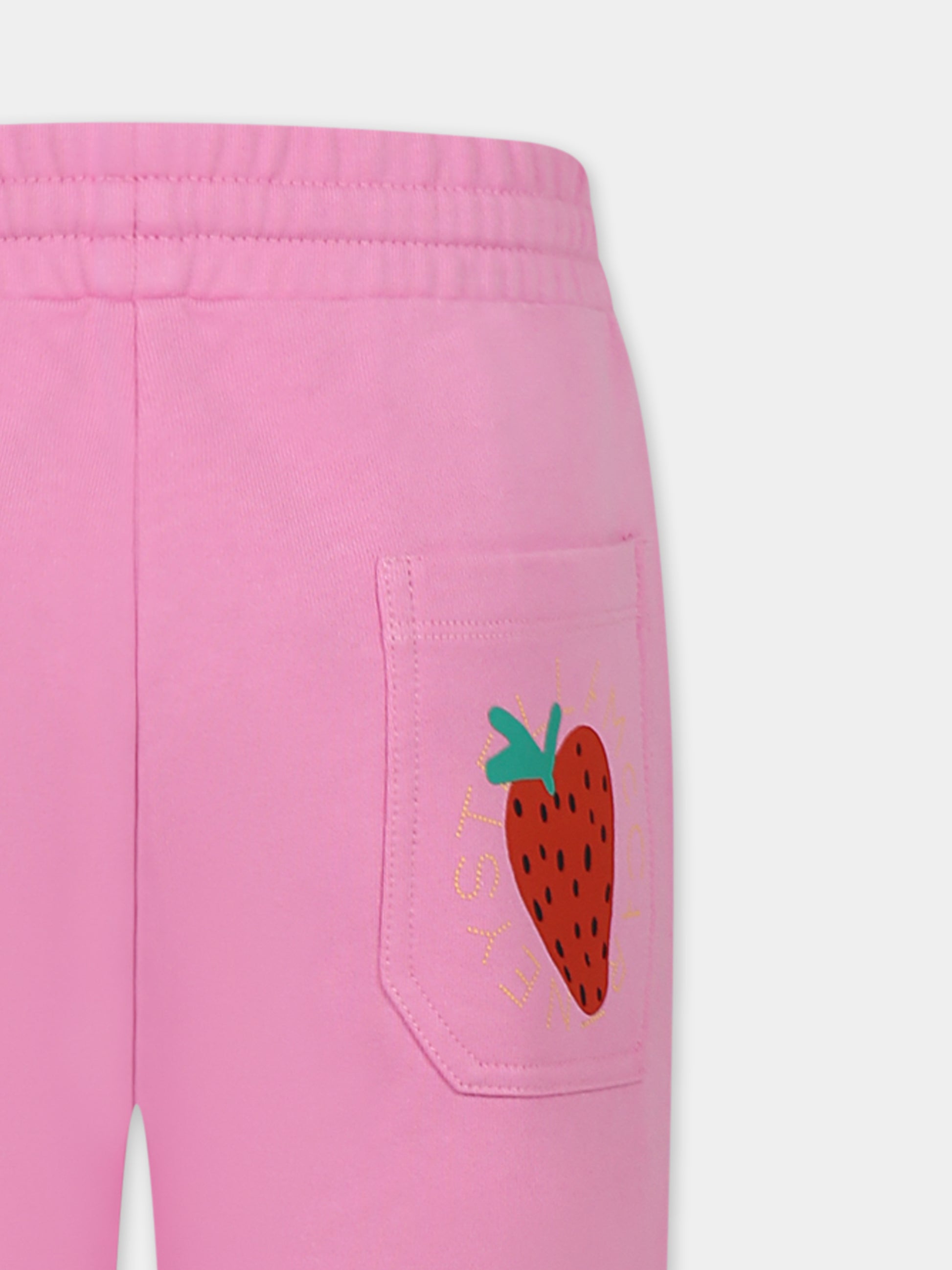 Pantaloni rosa per bambina con fragola,Stella Mccartney Kids,TW6B70 Z0499 552