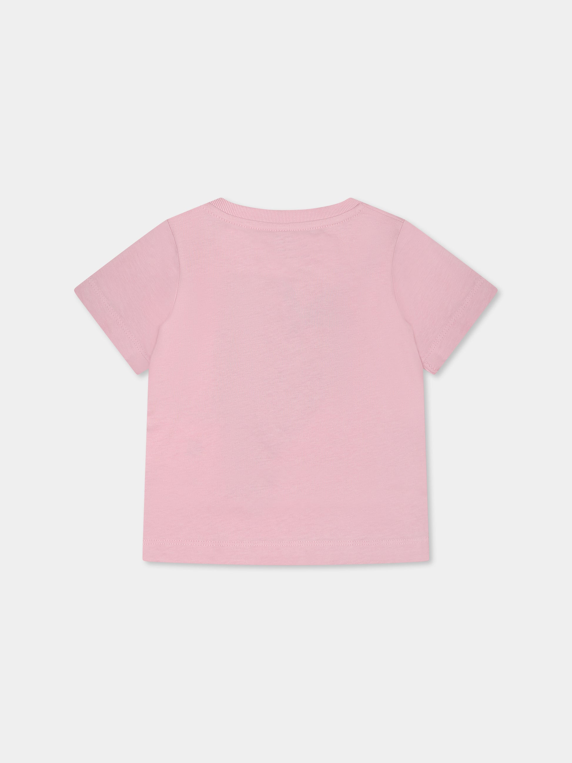 T-shirt rosa per neonata con fragola,Stella Mccartney Kids,TW8061 Z0434 51C