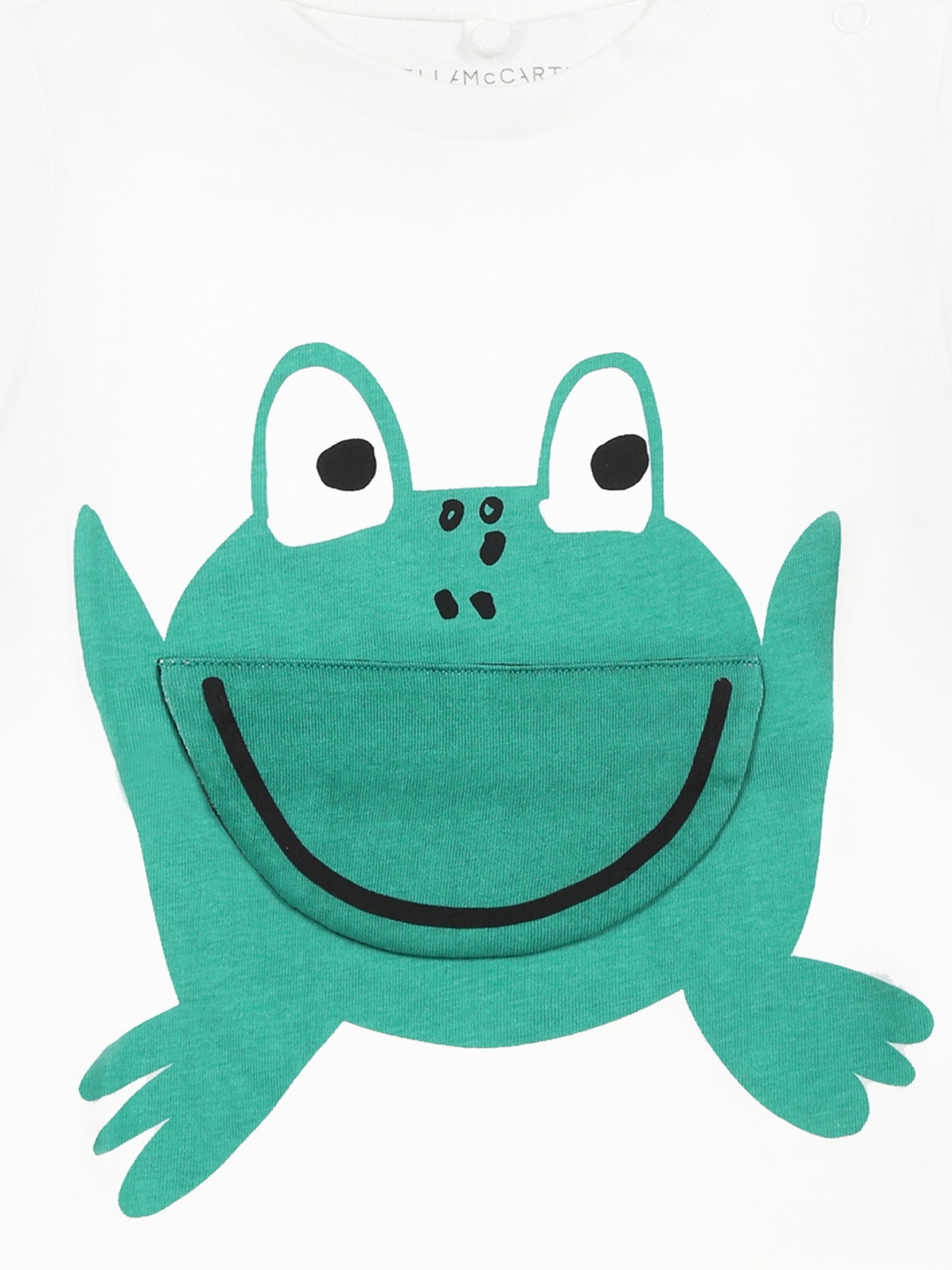 T-shirt bianca per neonato con rana,Stella Mccartney Kids,TW8541 Z0434 101