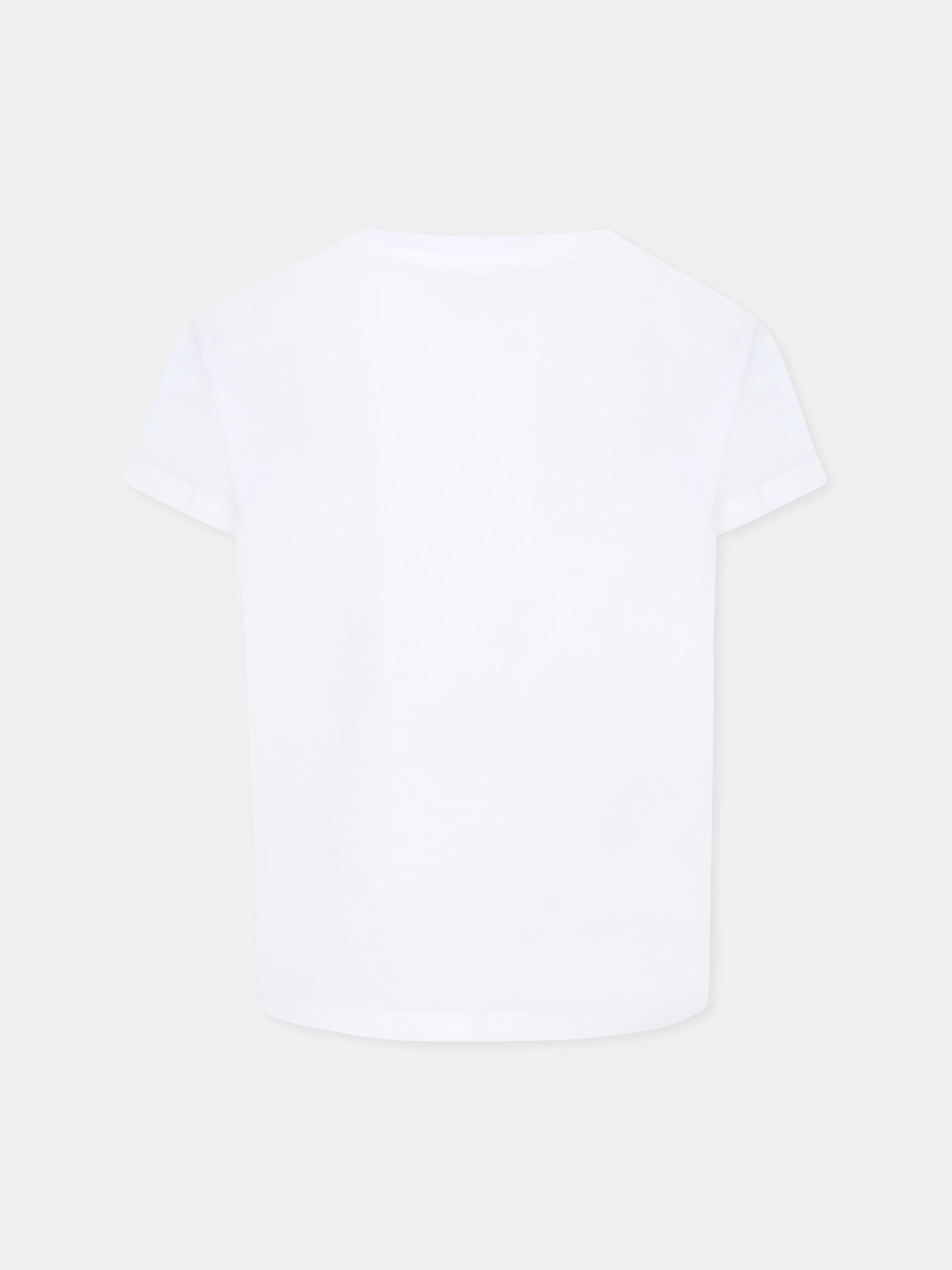 T-shirt bianca per bambina con occhiali da sole,Stella Mccartney Kids,TW8C81 Z0434 100