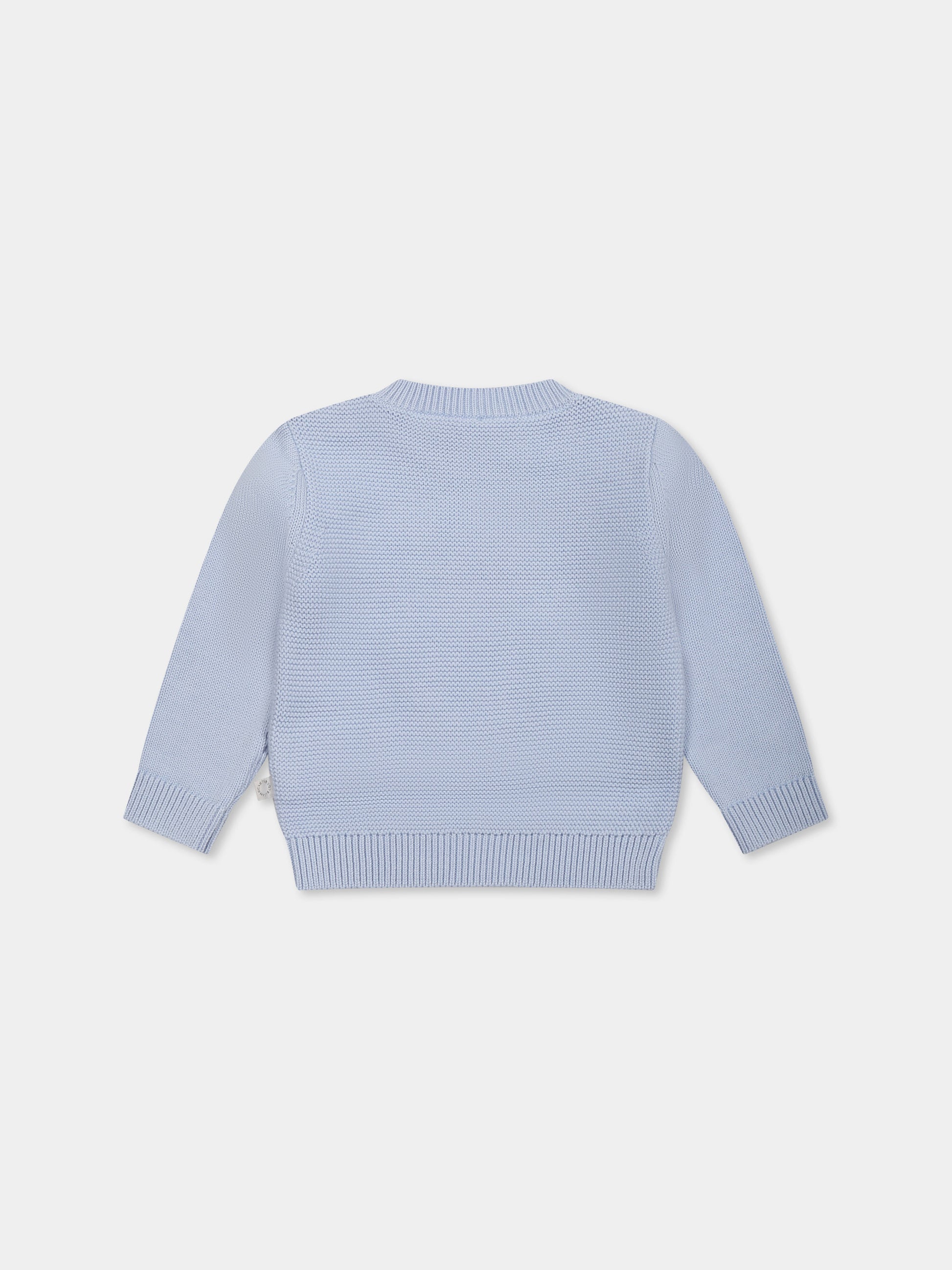 Maglione celeste per neonato con rana,Stella Mccartney Kids,TW9540 Z2423 600