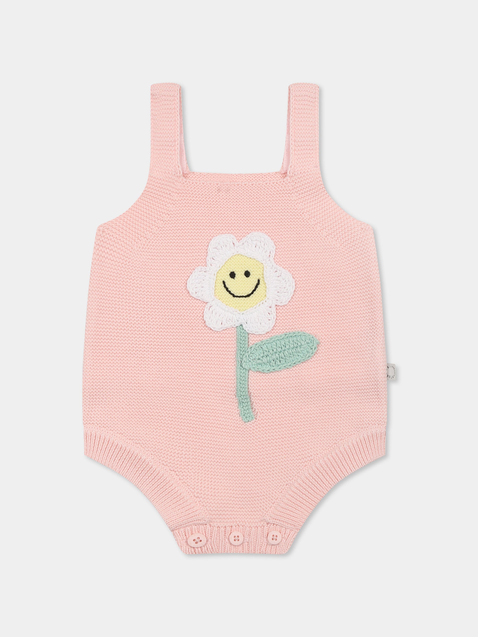 Body rosa per neonata con fiore,Stella Mccartney Kids,TWA082 Z2423 551