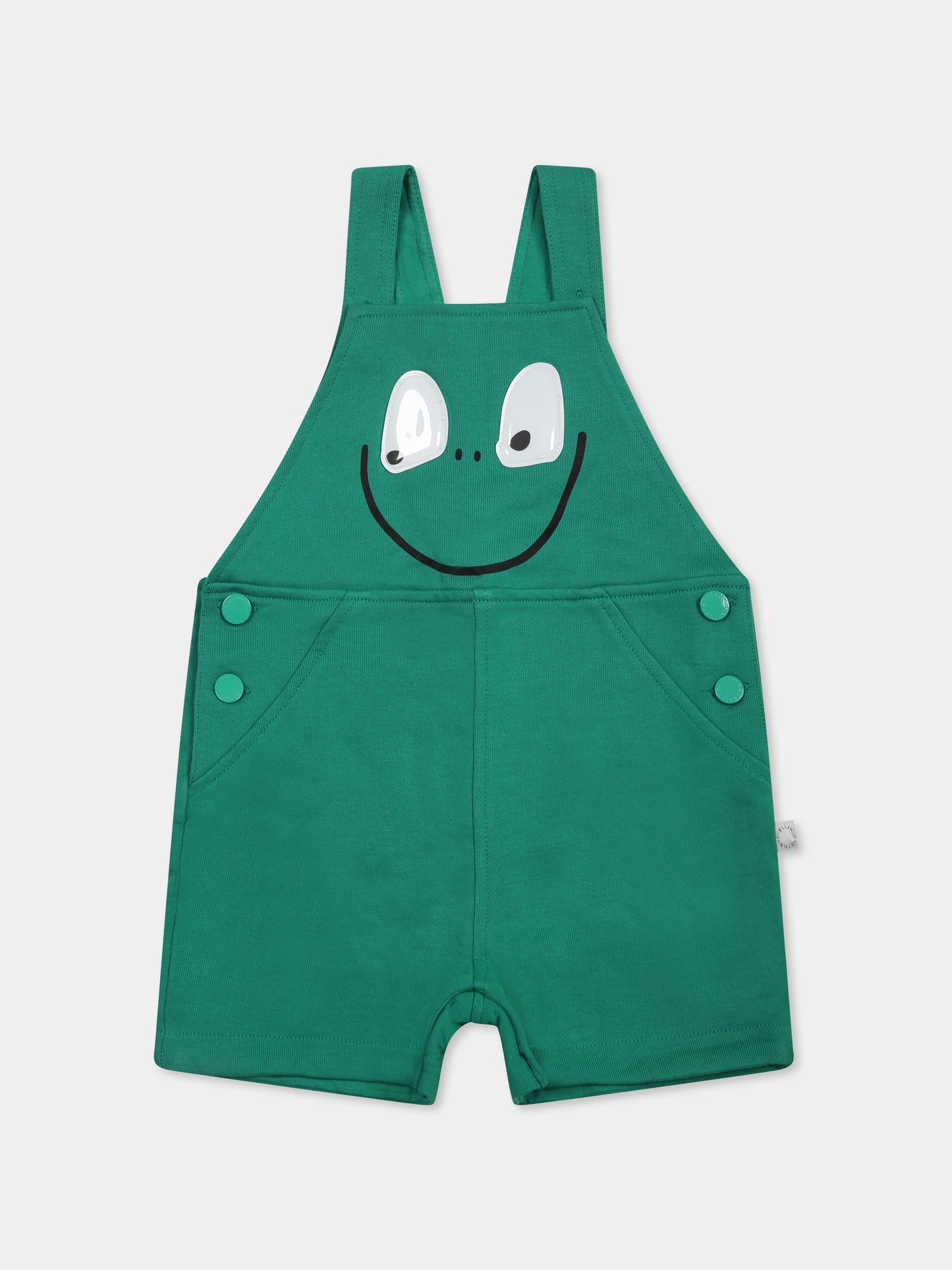 Salopette verde per neonato con rana,Stella Mccartney Kids,TWC522 Z0499 752