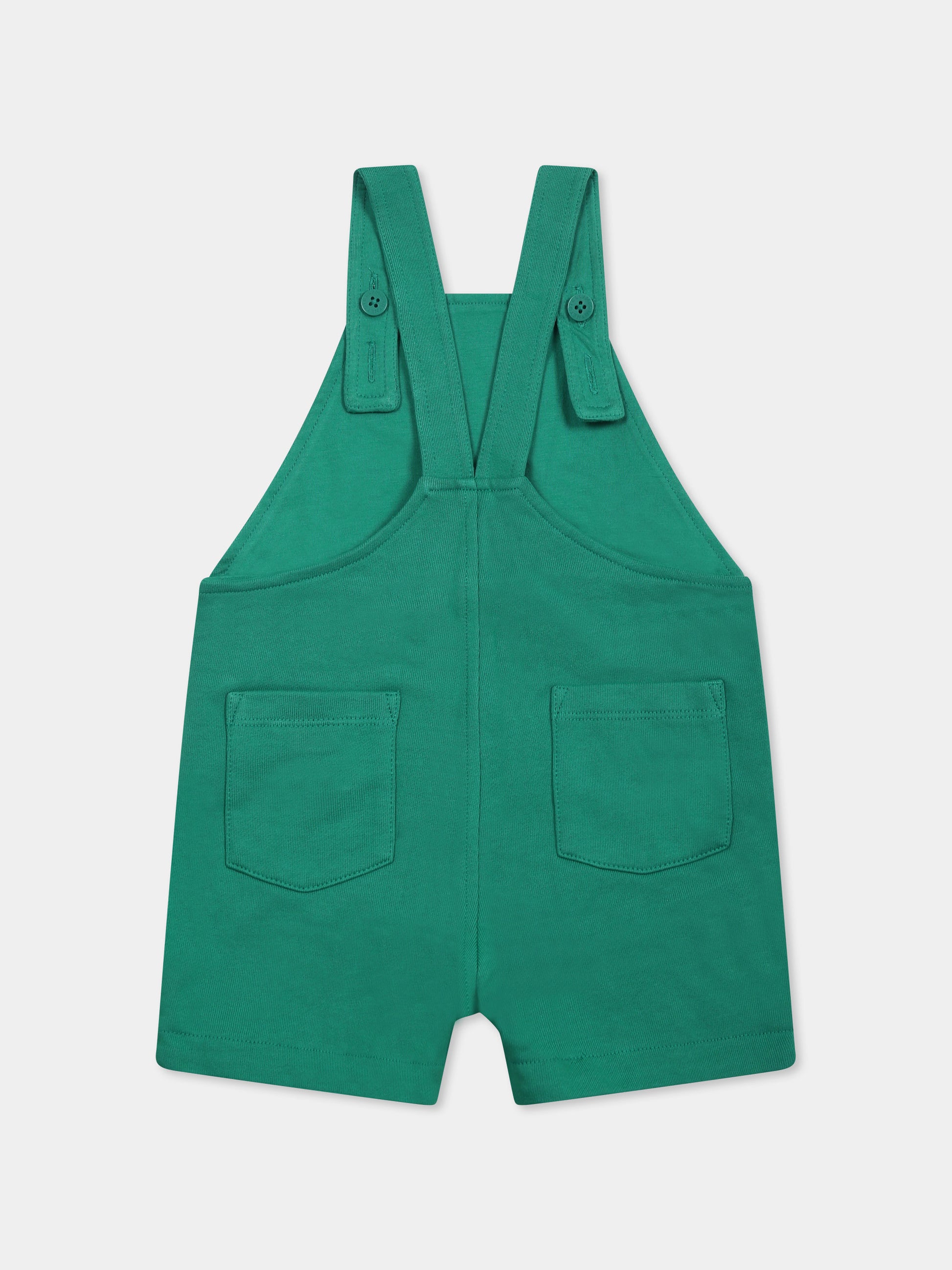 Salopette verde per neonato con rana,Stella Mccartney Kids,TWC522 Z0499 752