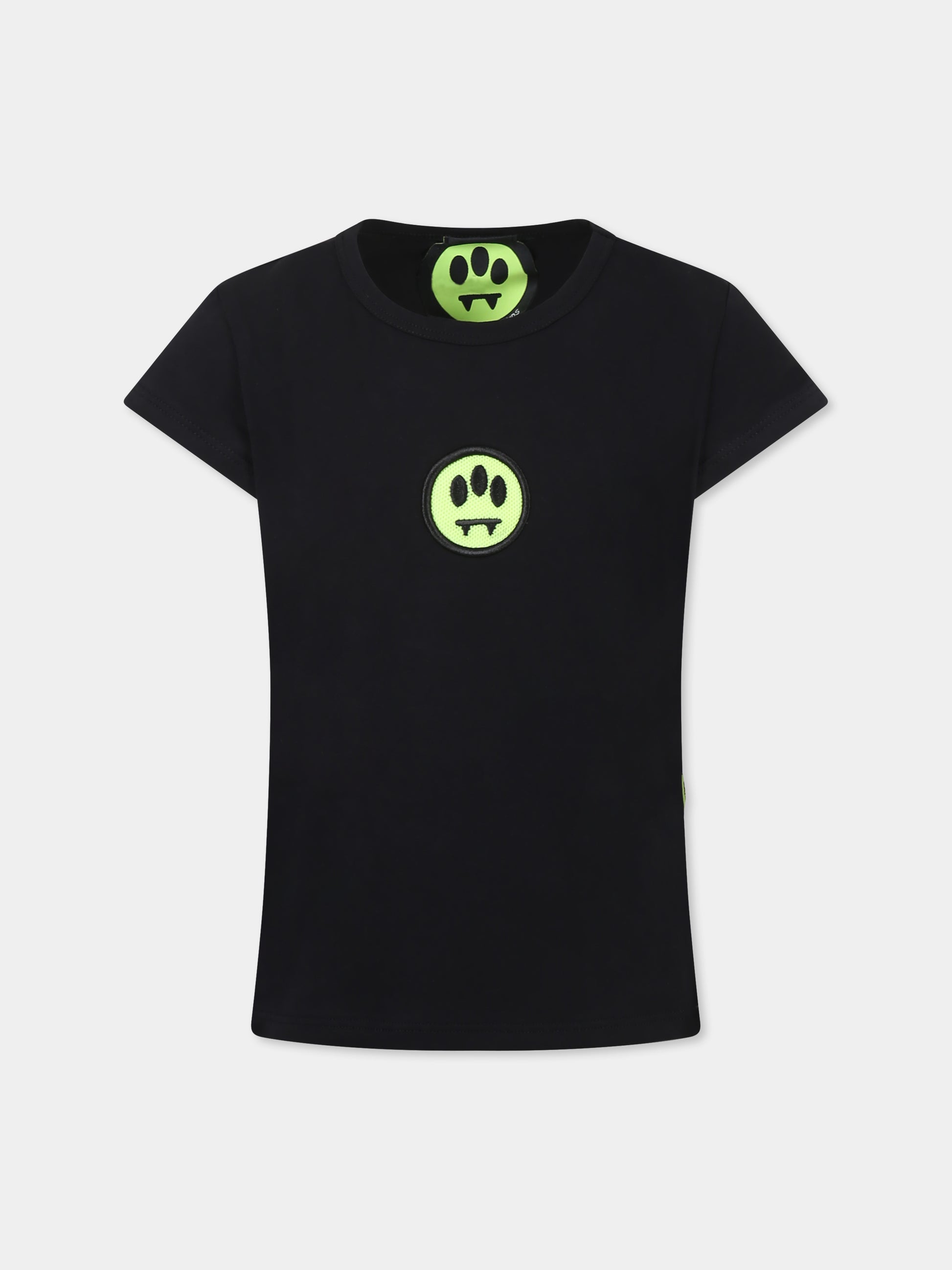 T-shirt nera per bambina con smile,Barrow,S5BKJGTH157 110