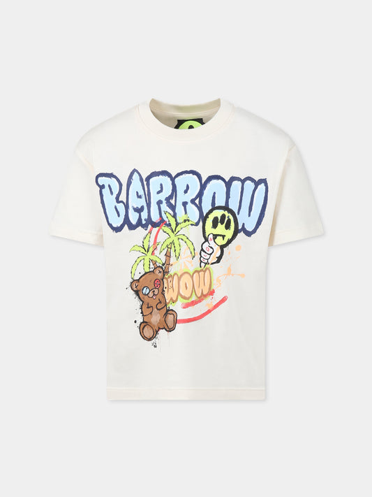 Ivory t-shirt for kids with logo