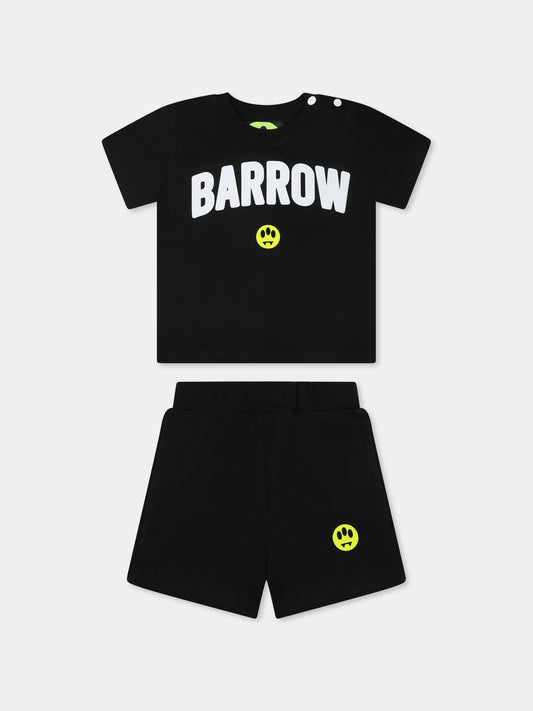 Completo nero per neonati con logo e smile,Barrow,S5BKUNTR159 110