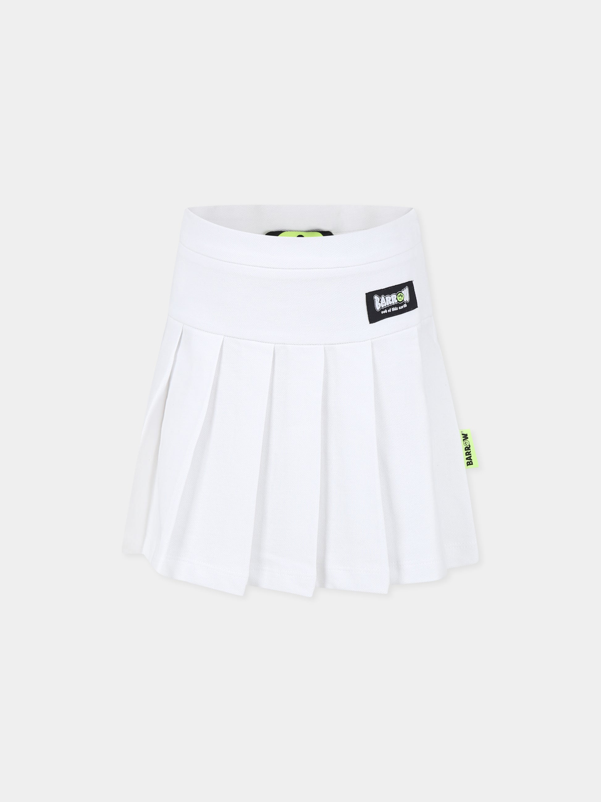 Gonna bianca per bambina con logo,Barrow,S5BKJGSK145 002