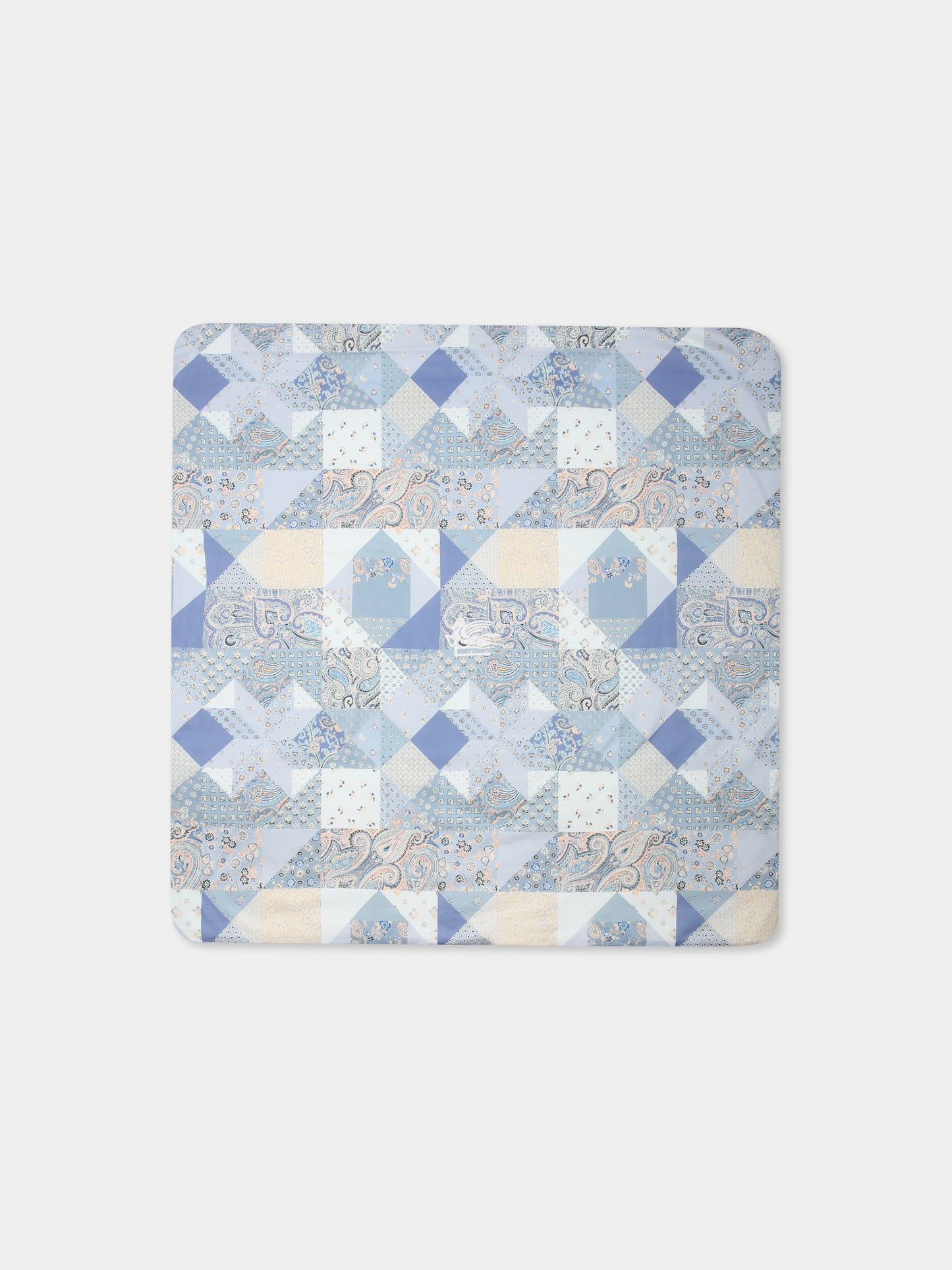 Coperta celeste per neonato con stampa patchwork Paisely,Etro,GW0510 J0473 603CE