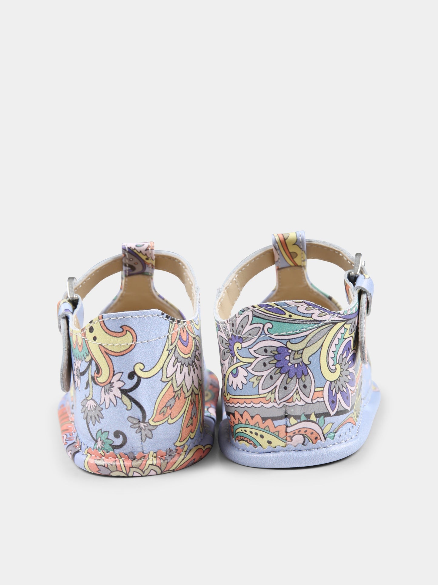 Sandali celesti per neonata con stampa Paisley,Etro,GW0546 Z2997 685MC
