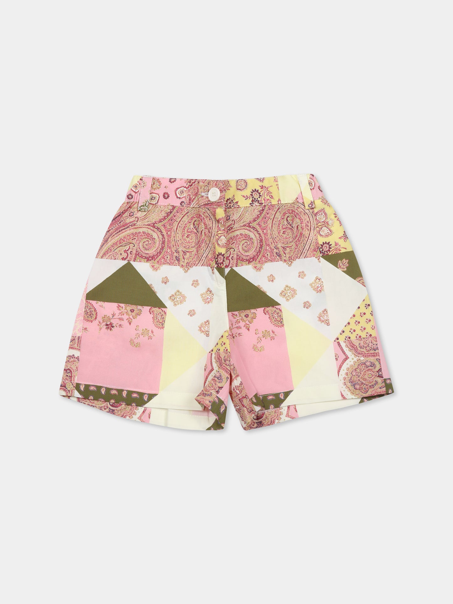 Shorts multicolor per neonata con stampa patchwork Paisley,Etro,GW6029 P0475 528MC
