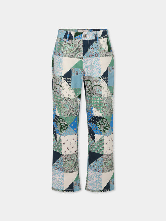 Pantaloni multicolor per bambino con stampa Paisley patchwork,Etro,GW6P60 D0114 60IMC