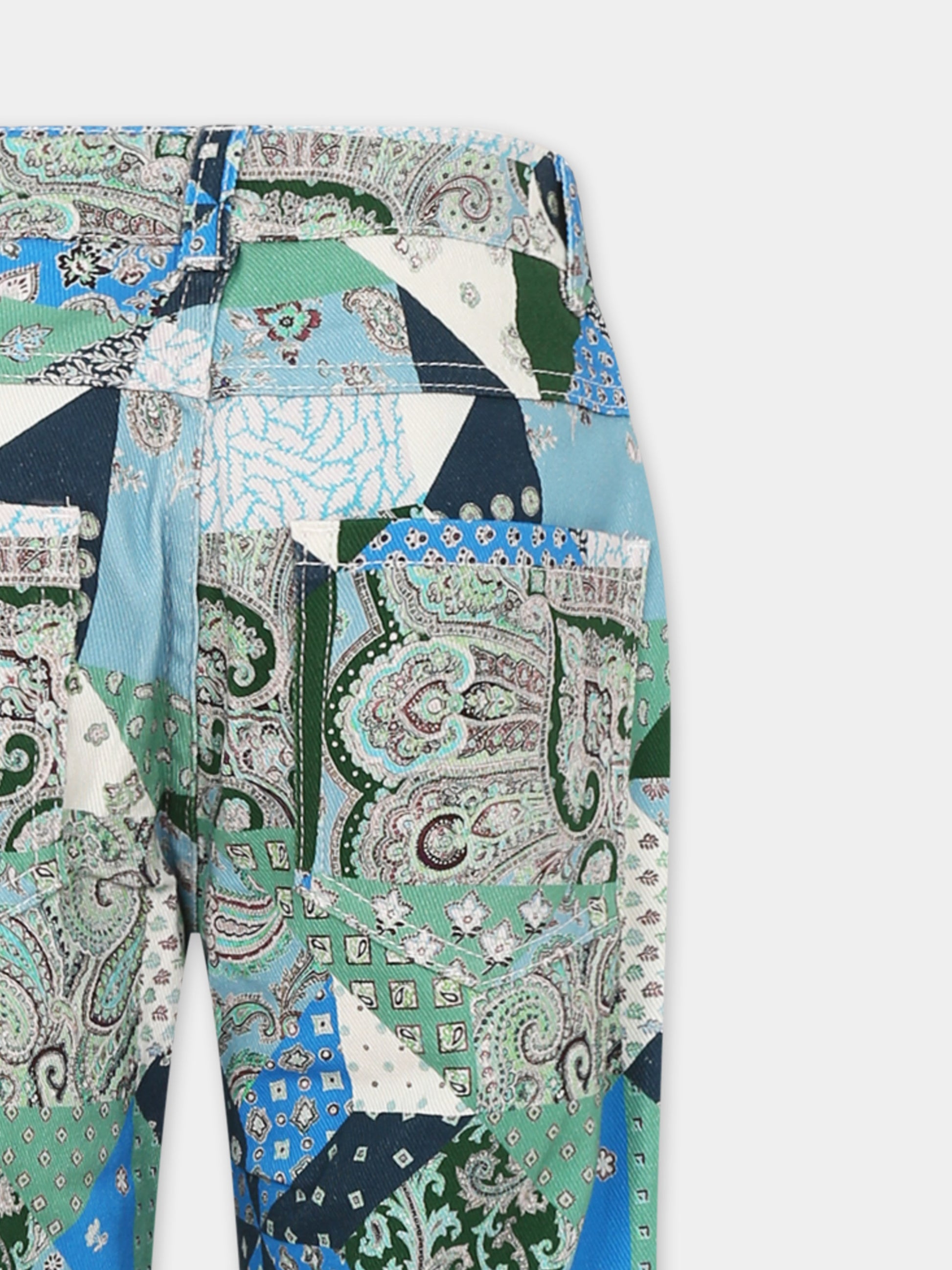 Pantaloni multicolor per bambino con stampa Paisley patchwork,Etro,GW6P60 D0114 60IMC