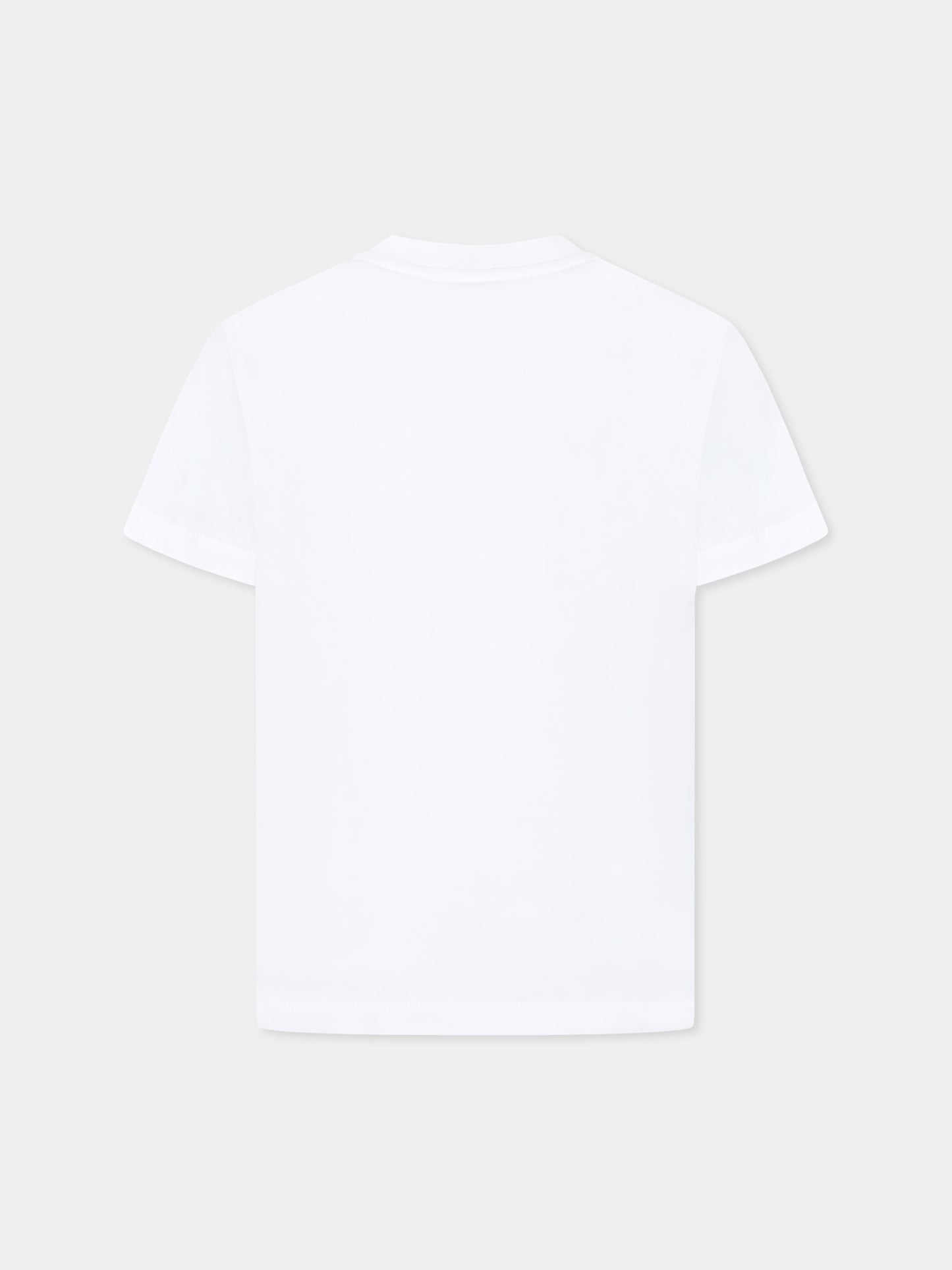 T-shirt bianca per bambina con stampa Paisley e logo,Etro,GW8A71 Z2081 101