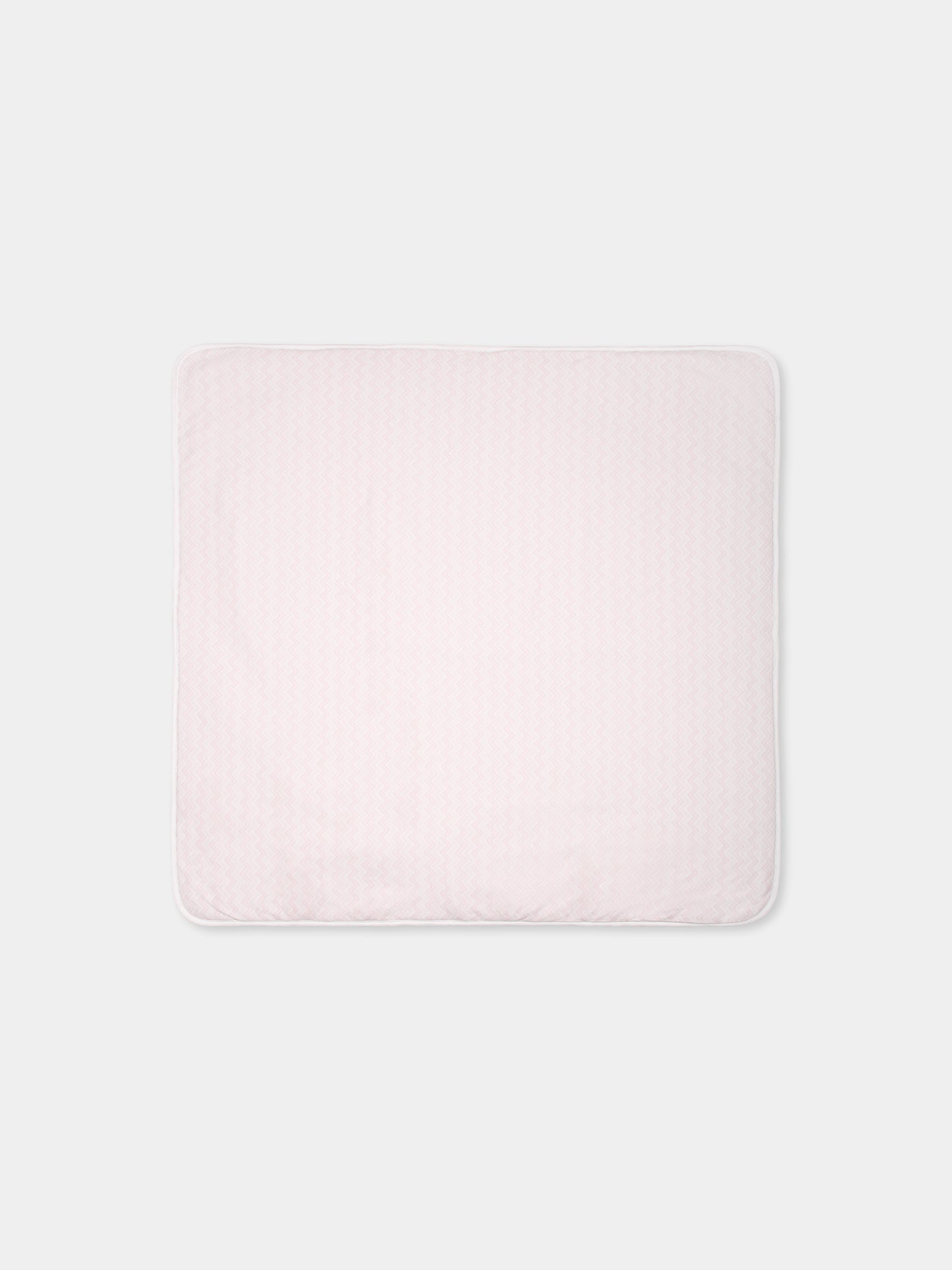 Pink blanket for baby girl with chevron pattern