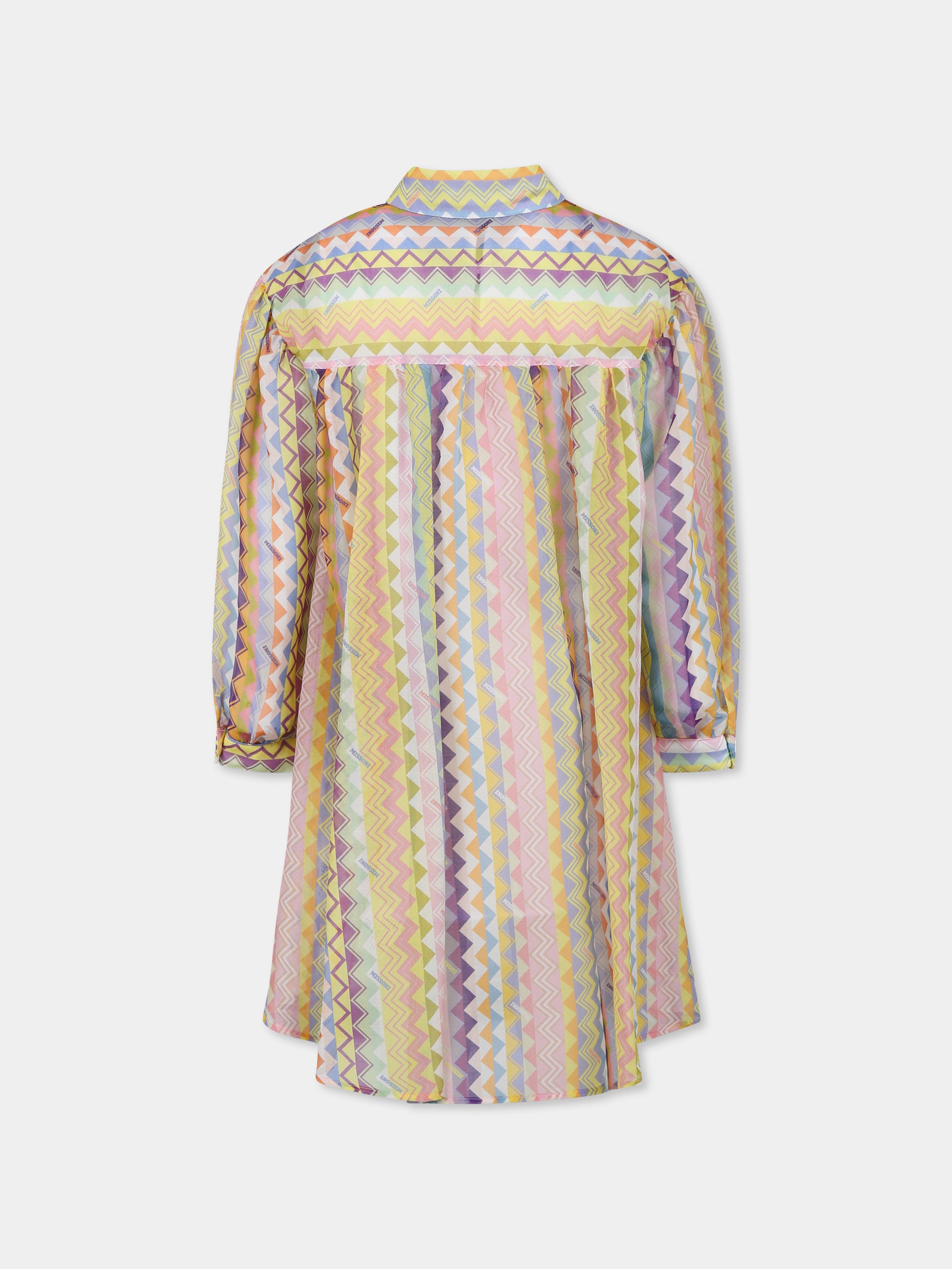 Vestito multicolor per bambina con motivo chevron,Missoni,MW1A60 K0216 999