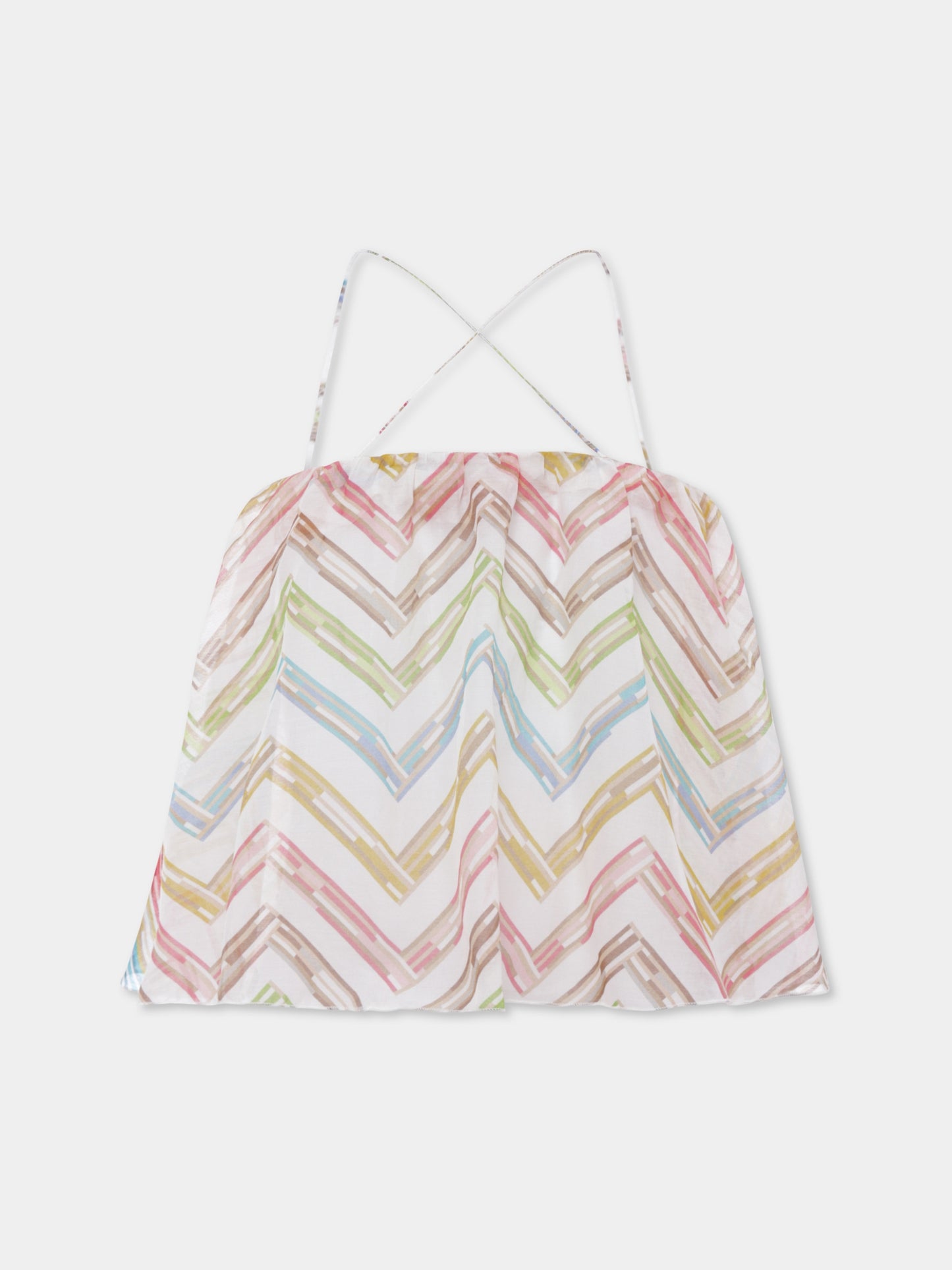 Multicolor top for girl with chevron pattern