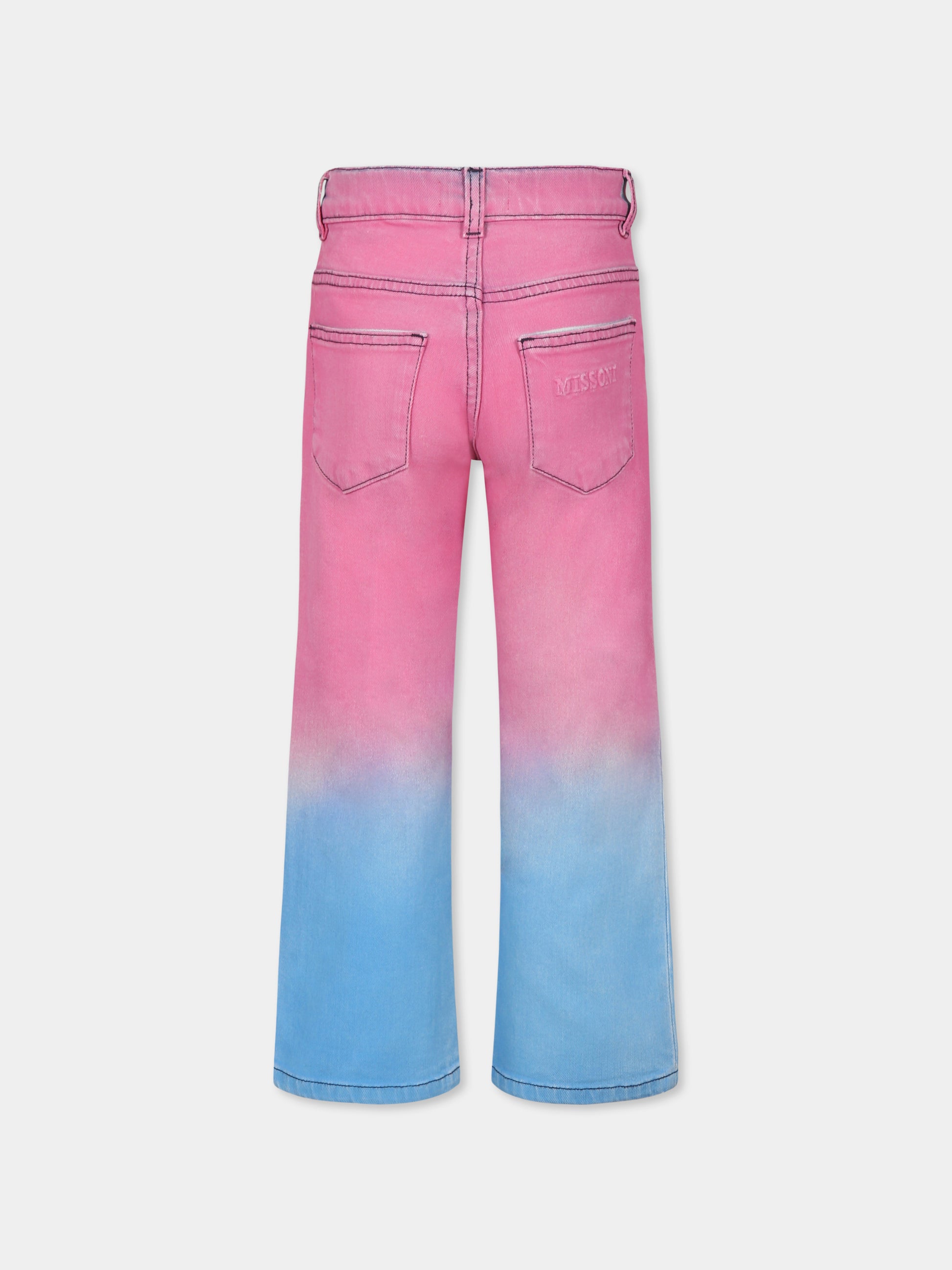 Jeans multicolor per bambina con logo,Missoni,MW6B80 D0004 618MC