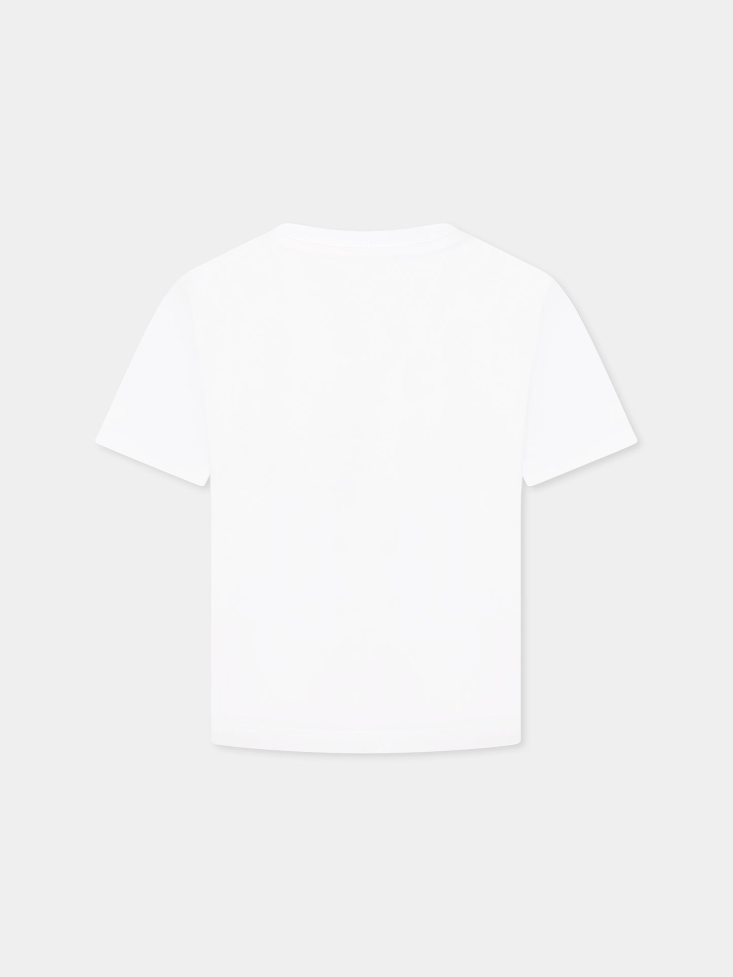 T-shirt bianca per bambina con logo e motivo chevron,Missoni,MW8A91 J0177 100MC