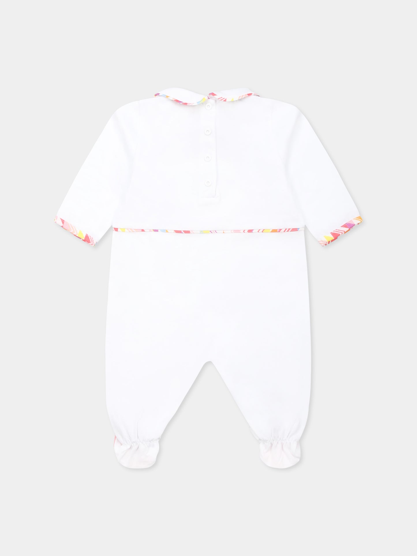 Set tutina bianco per neonata con logo,Missoni,MWB010 Z0082 100