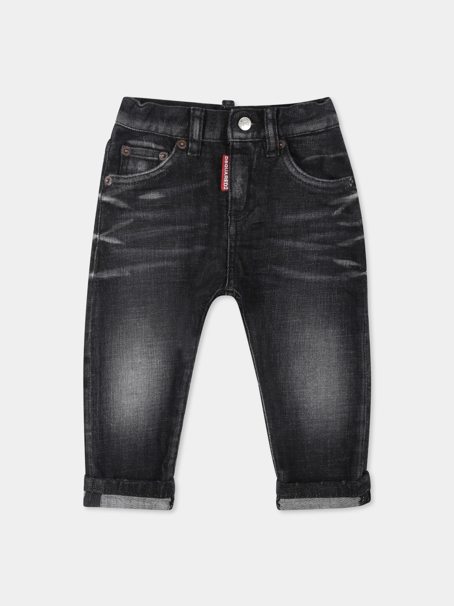 Jeans nero per neonato con logo,Dsquared2,DQ01TC D0ABS D2P76AB DQ02