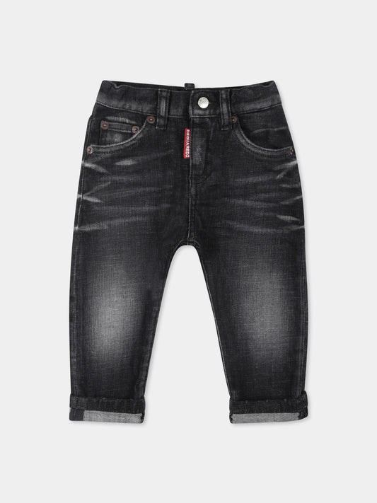 Jeans nero per neonato con logo,Dsquared2,DQ01TC D0ABS D2P76AB DQ02