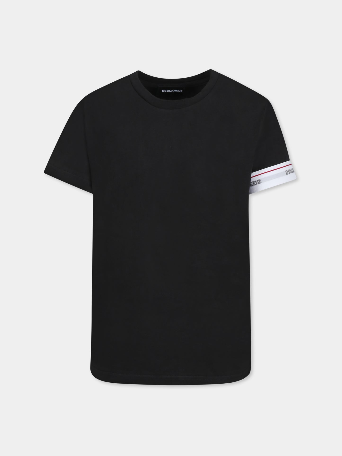 T-shirt nera per bambino con logo,Dsquared2,DQ2480 D008J D2UT7U DQ900