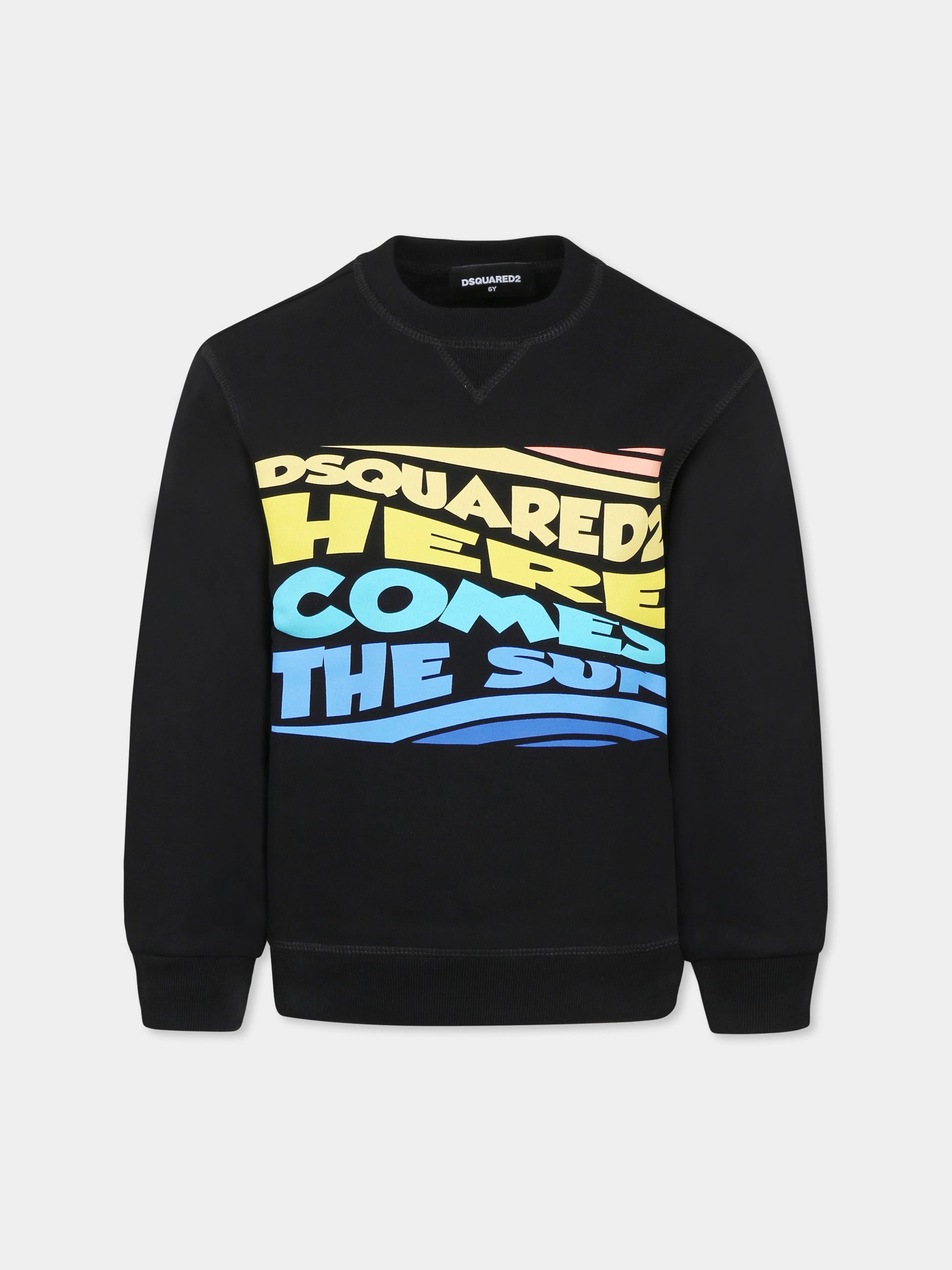 Felpa nera per bambino con logo,Dsquared2,DQ2780 D0094 DQ2780 DQ900