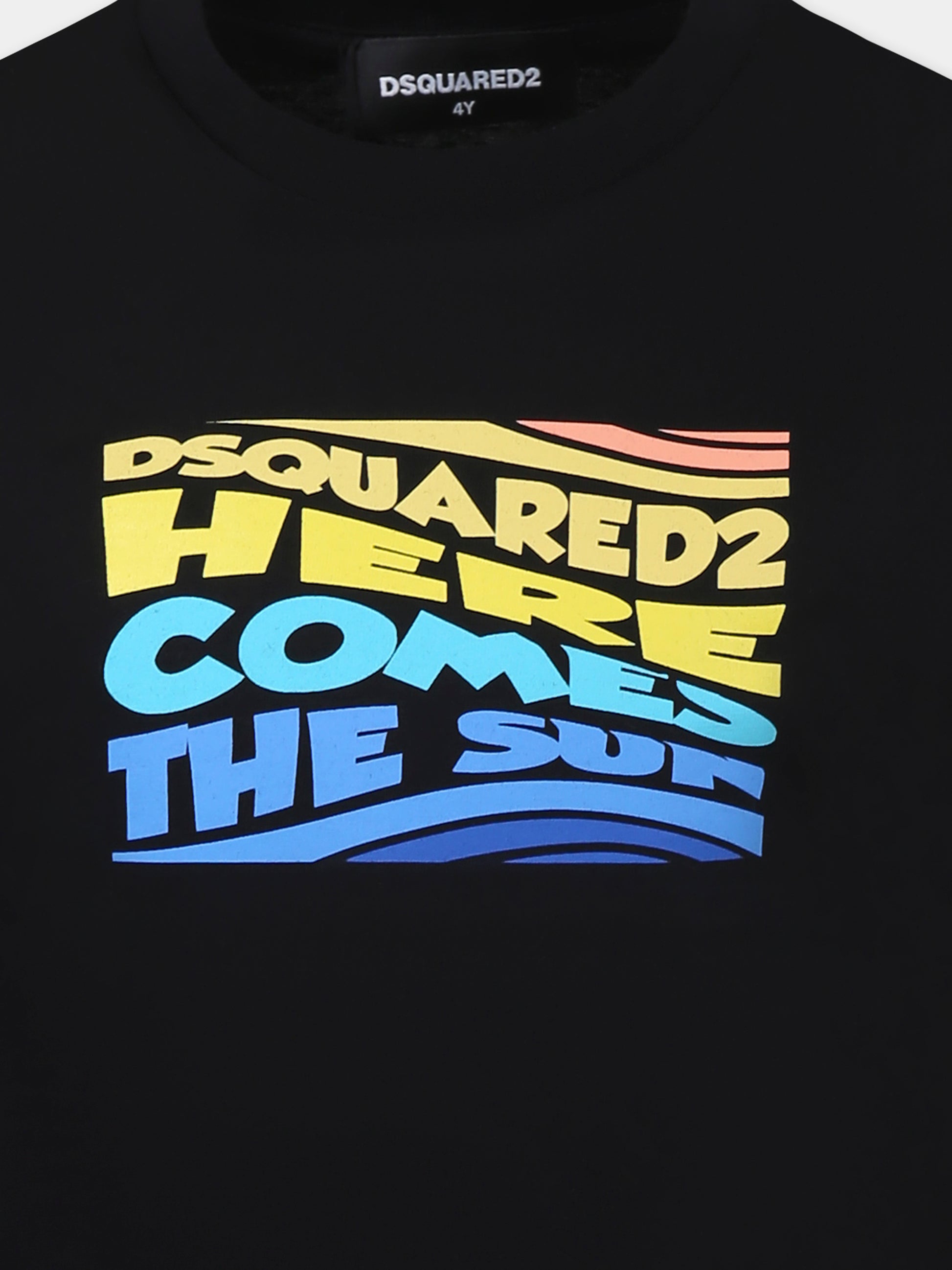 T-shirt nera per bambino con logo,Dsquared2,DQ2781 D004G D2T1135U DQ900