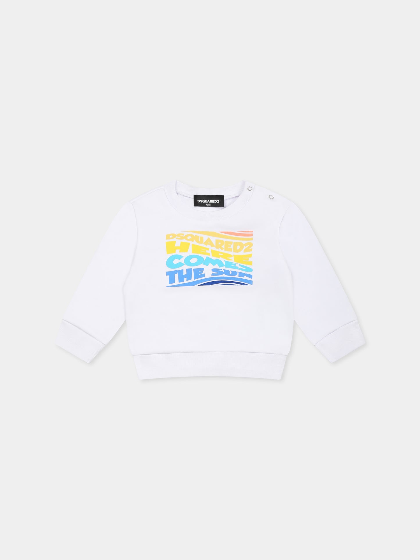 T-shirt bianca per neonato con logo,Dsquared2,DQ2862 D0094 D2S903B DQ100