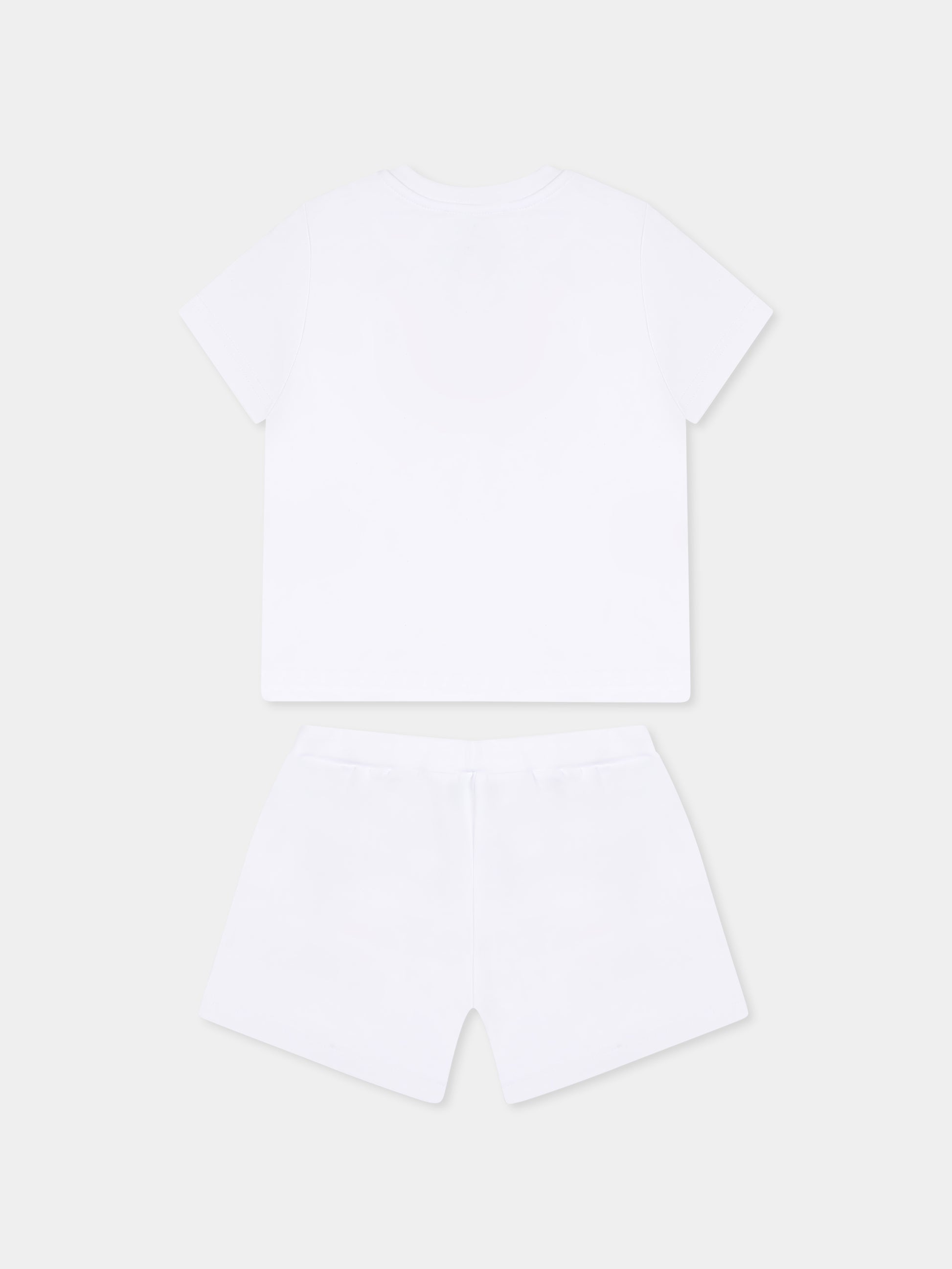 Completo bianco per neonato con logo rosso e blu,Dsquared2,DQ2877 D0016 D2S13B DQ100