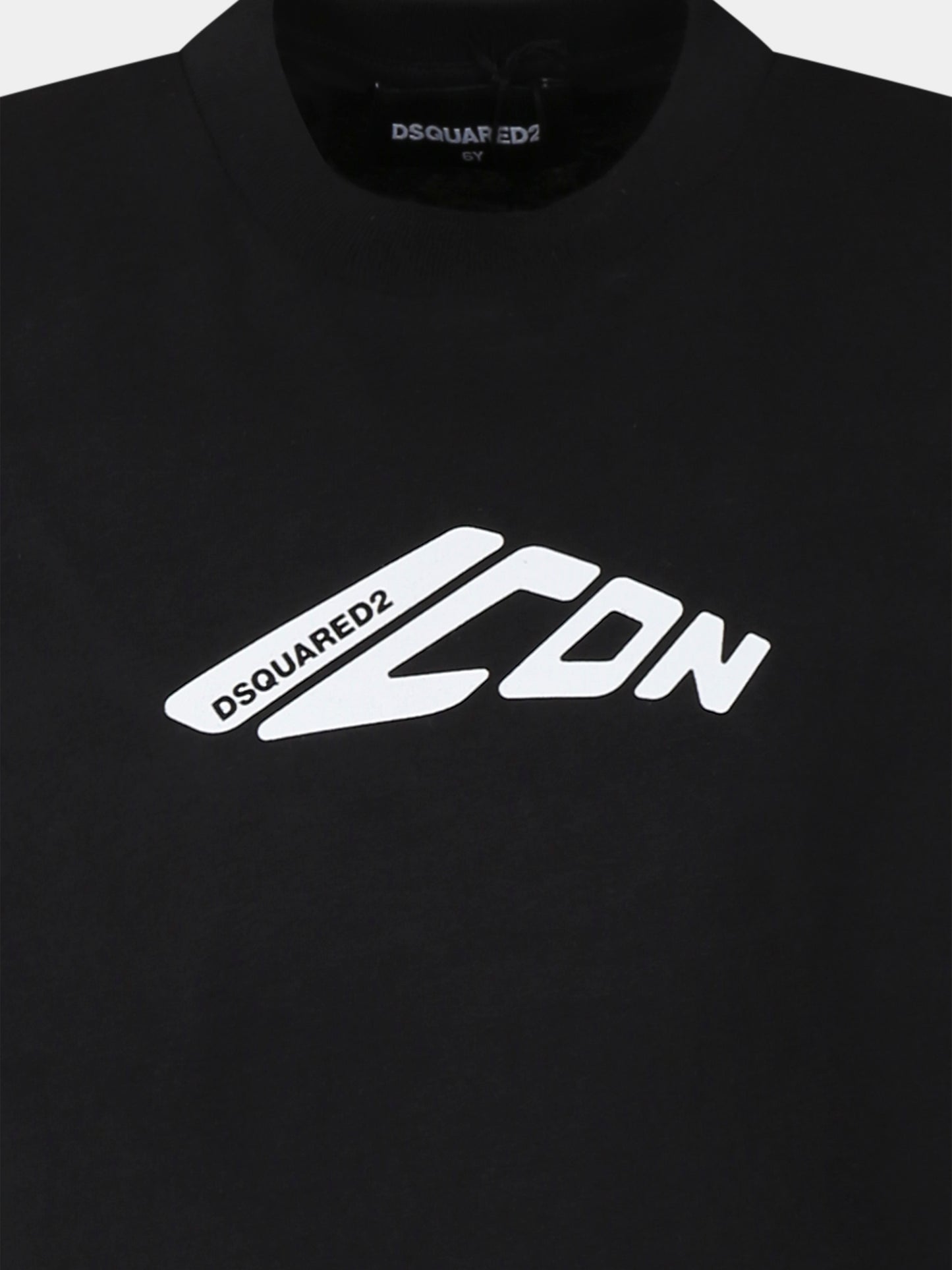 T-shirt nera per bambino con logo bianco,Dsquared2,DQ2941 D00XM D2T1163U DQ900