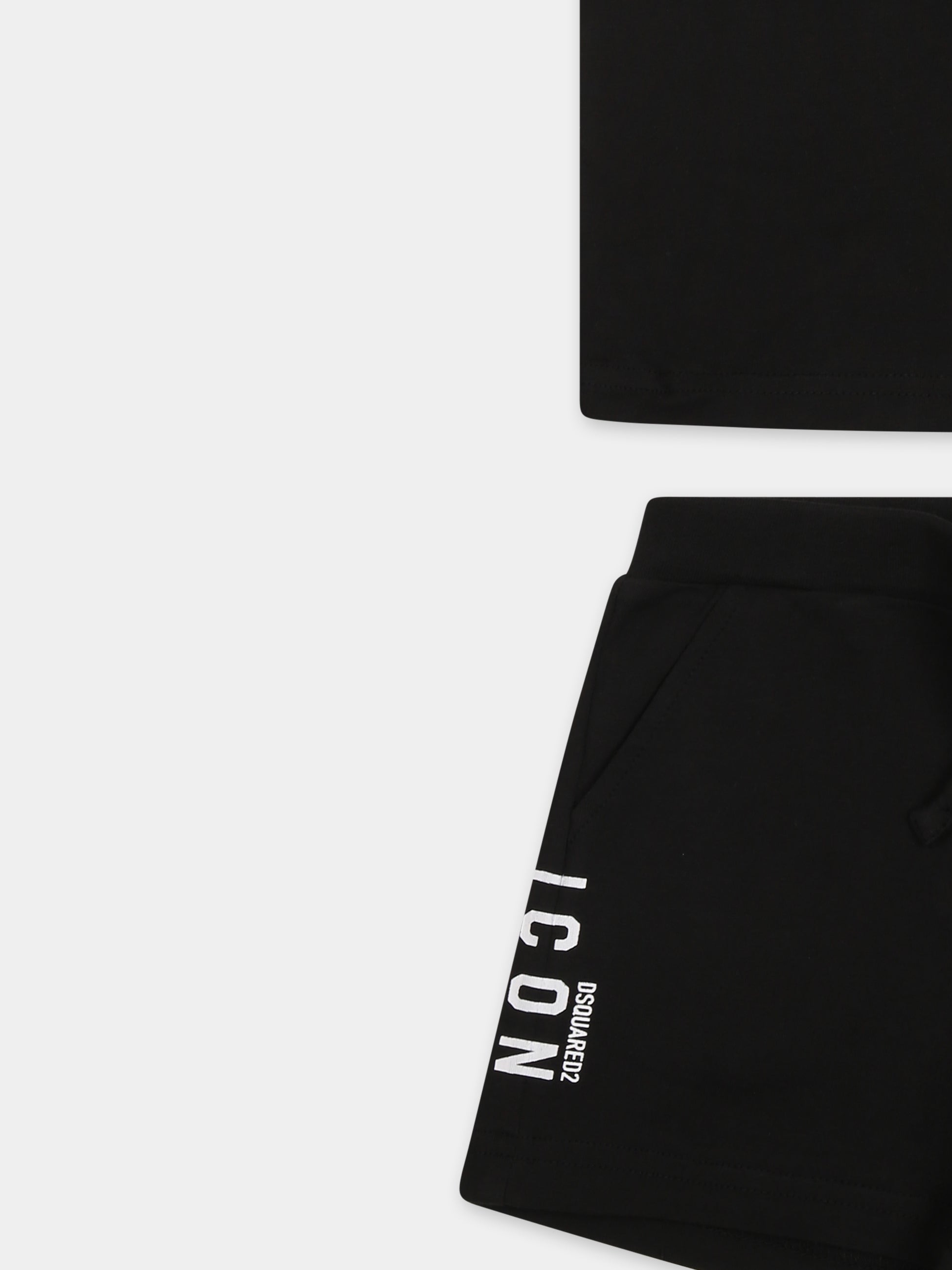 Completo nero per neonato con logo bianco,Dsquared2,DQ2953 D008J D2S14B DQ900