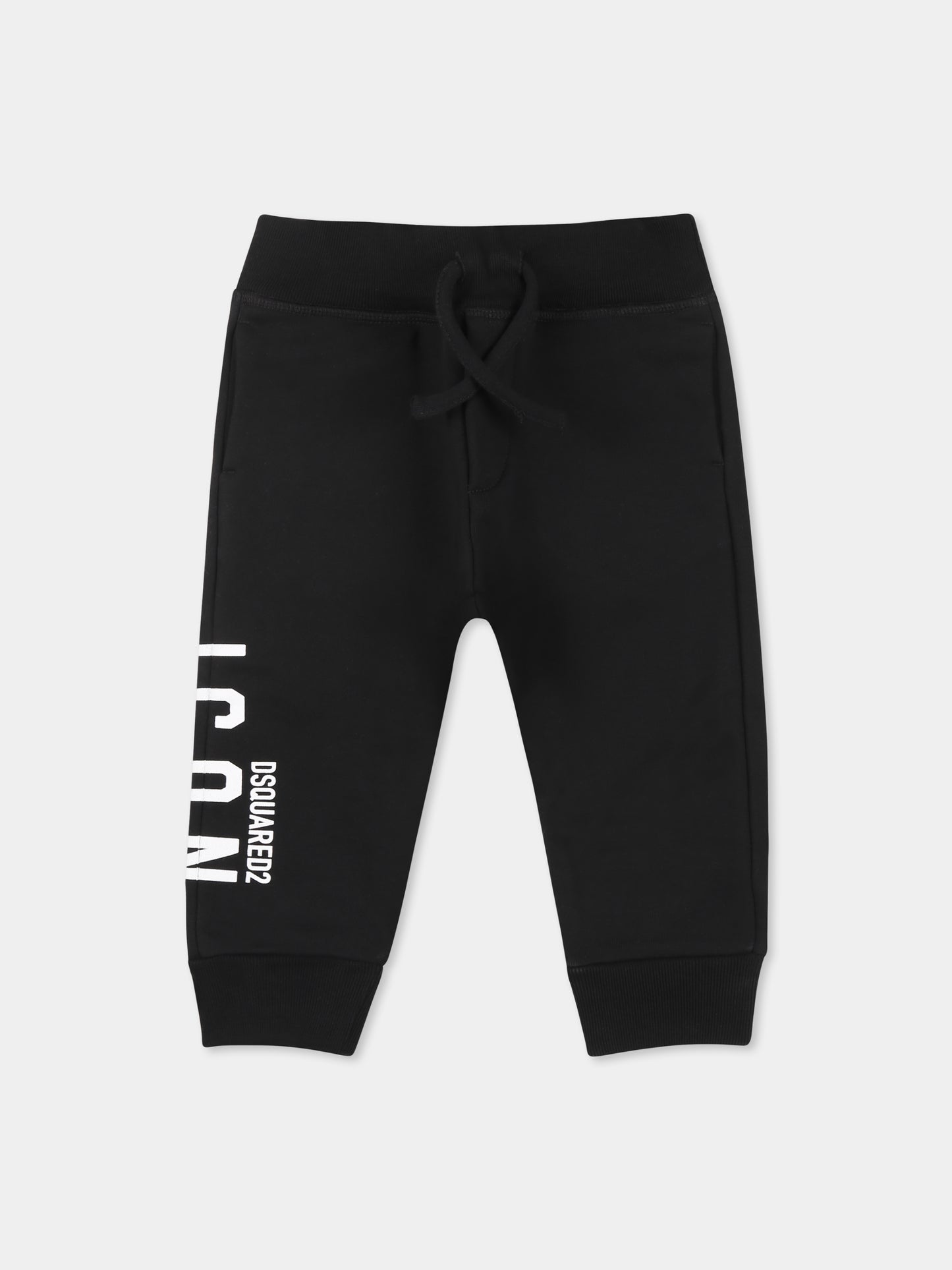 Pantaloni neri per neonato con logo Icon,Dsquared2,DQ2970 D0094 D2P895B DQ900