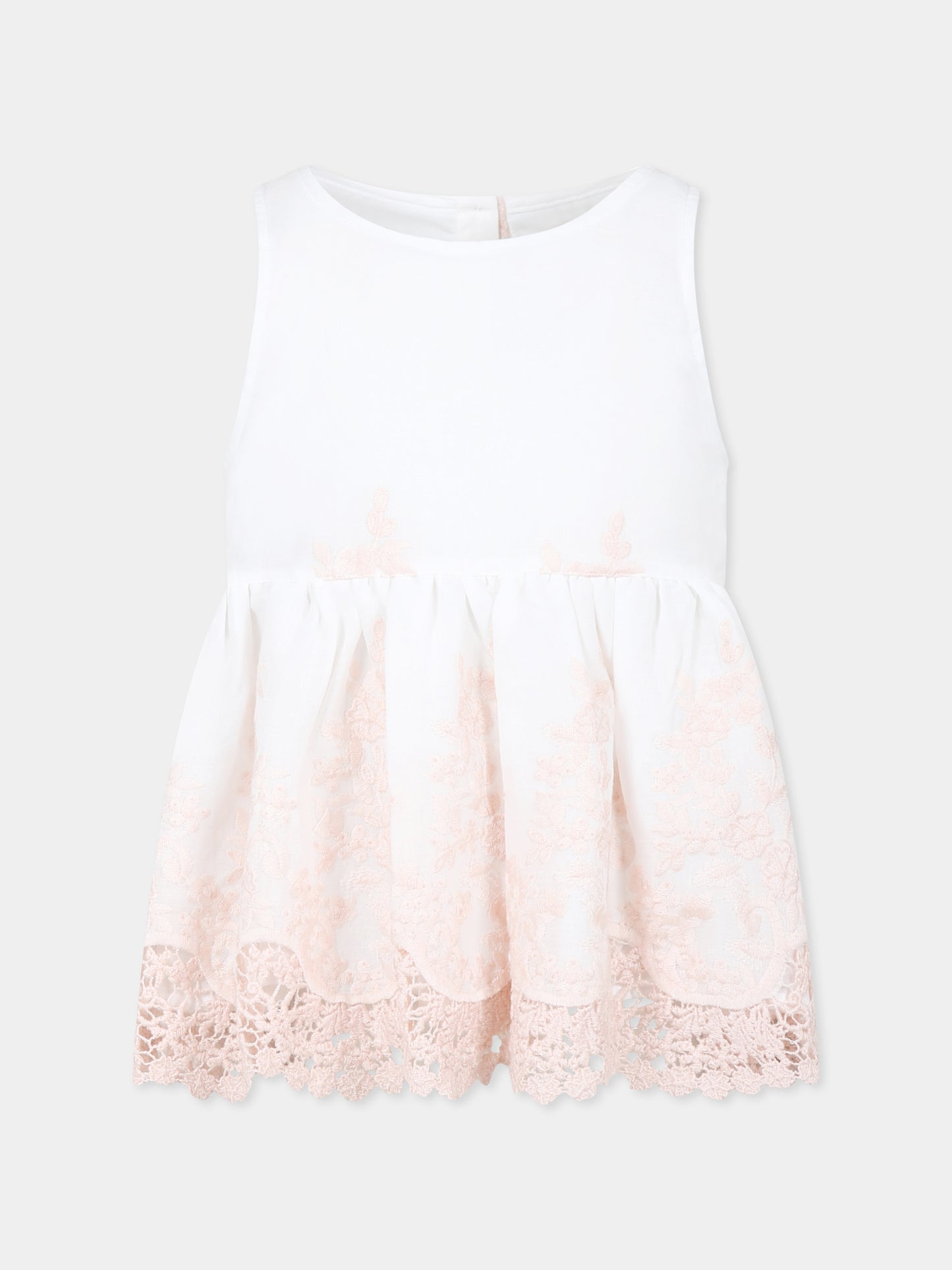 Top avorio per bambina con ricamo,Caffe' D'orzo,ZW5A72 M0061 100RS