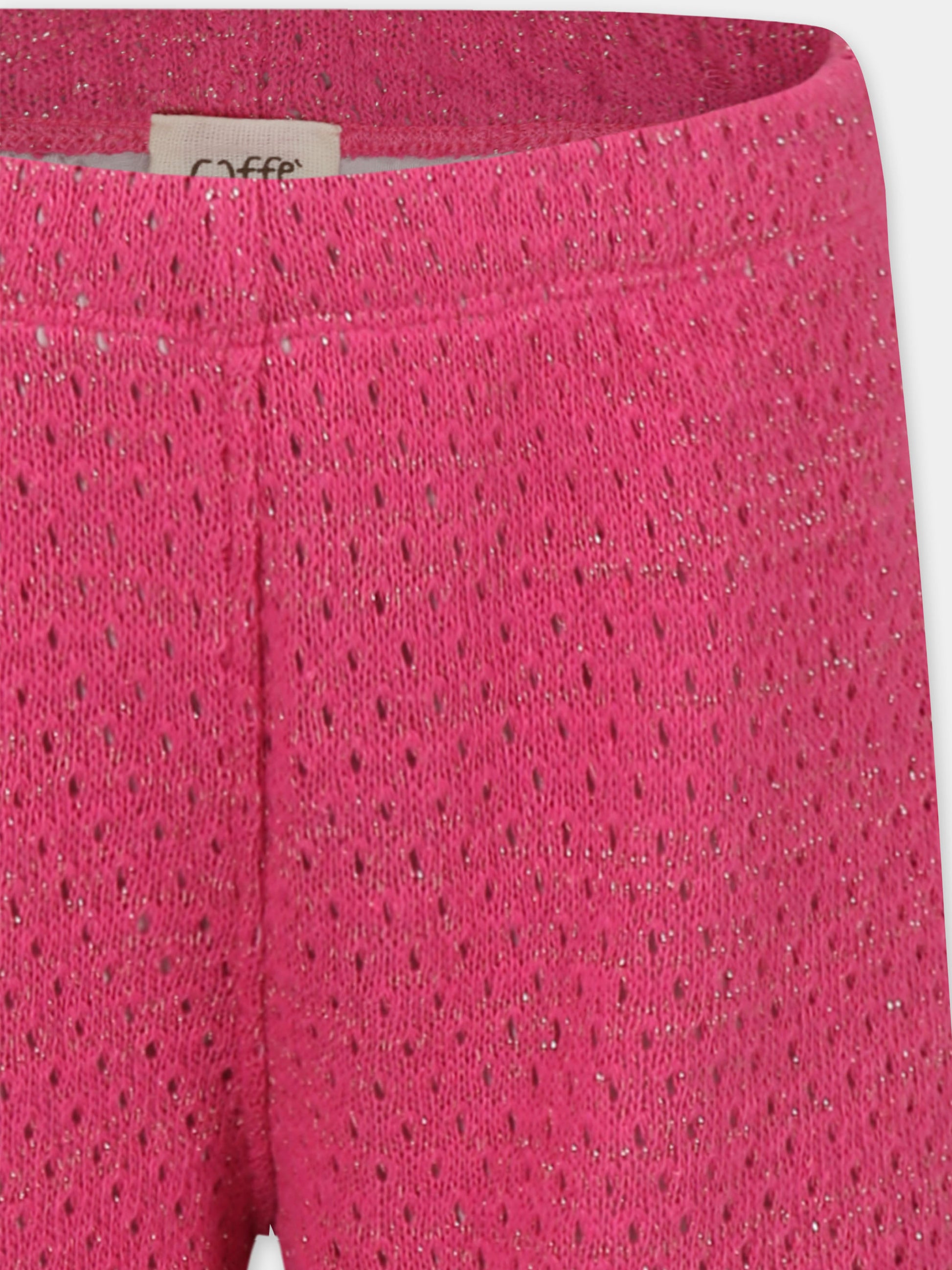 Pantaloni fucsia per bambina,Caffe' D'orzo,ZW6A40 Q0043 50L