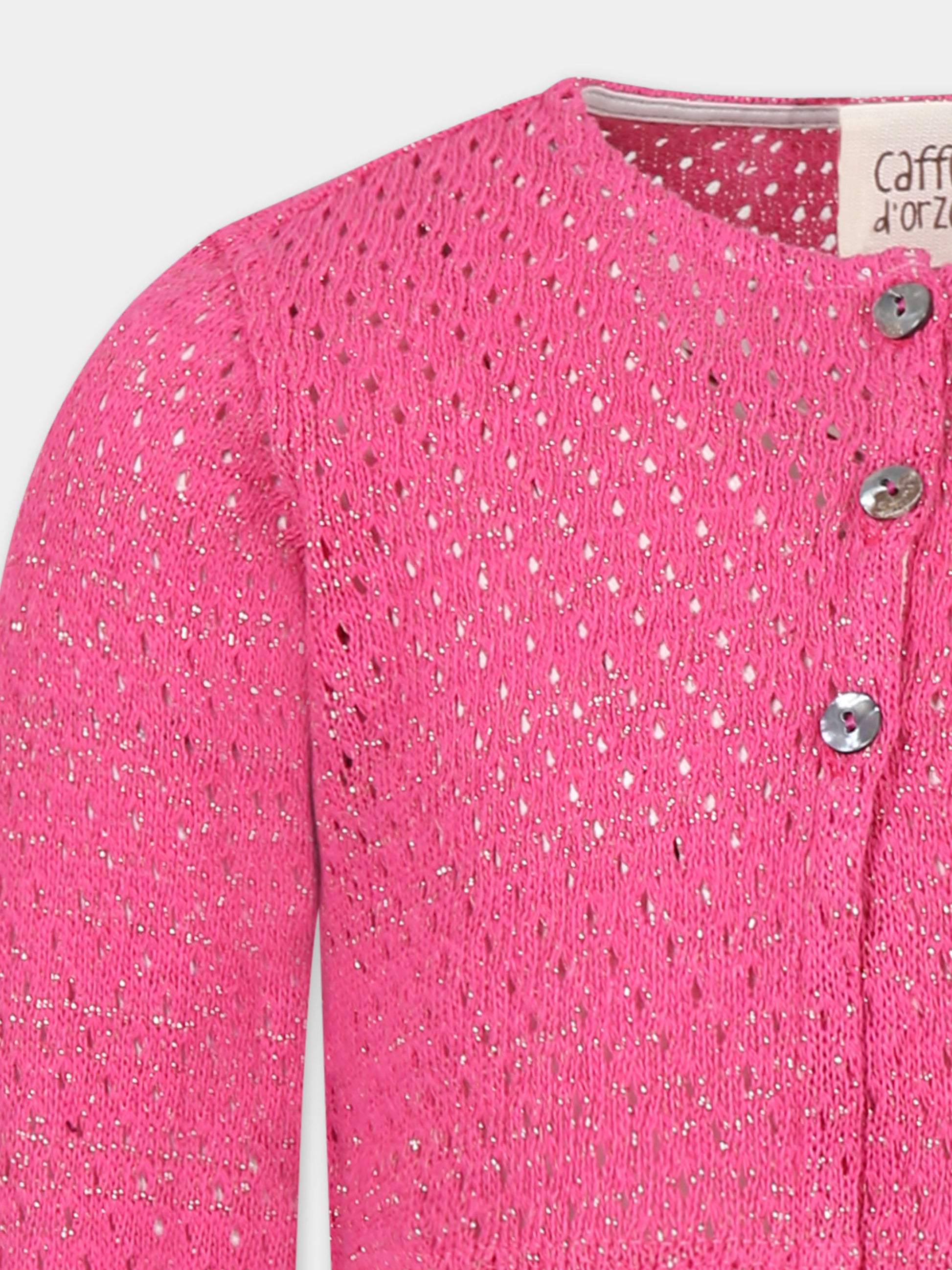 Cardigan fucsia per bambina,Caffe' D'orzo,ZW9A10 Q0043 50L
