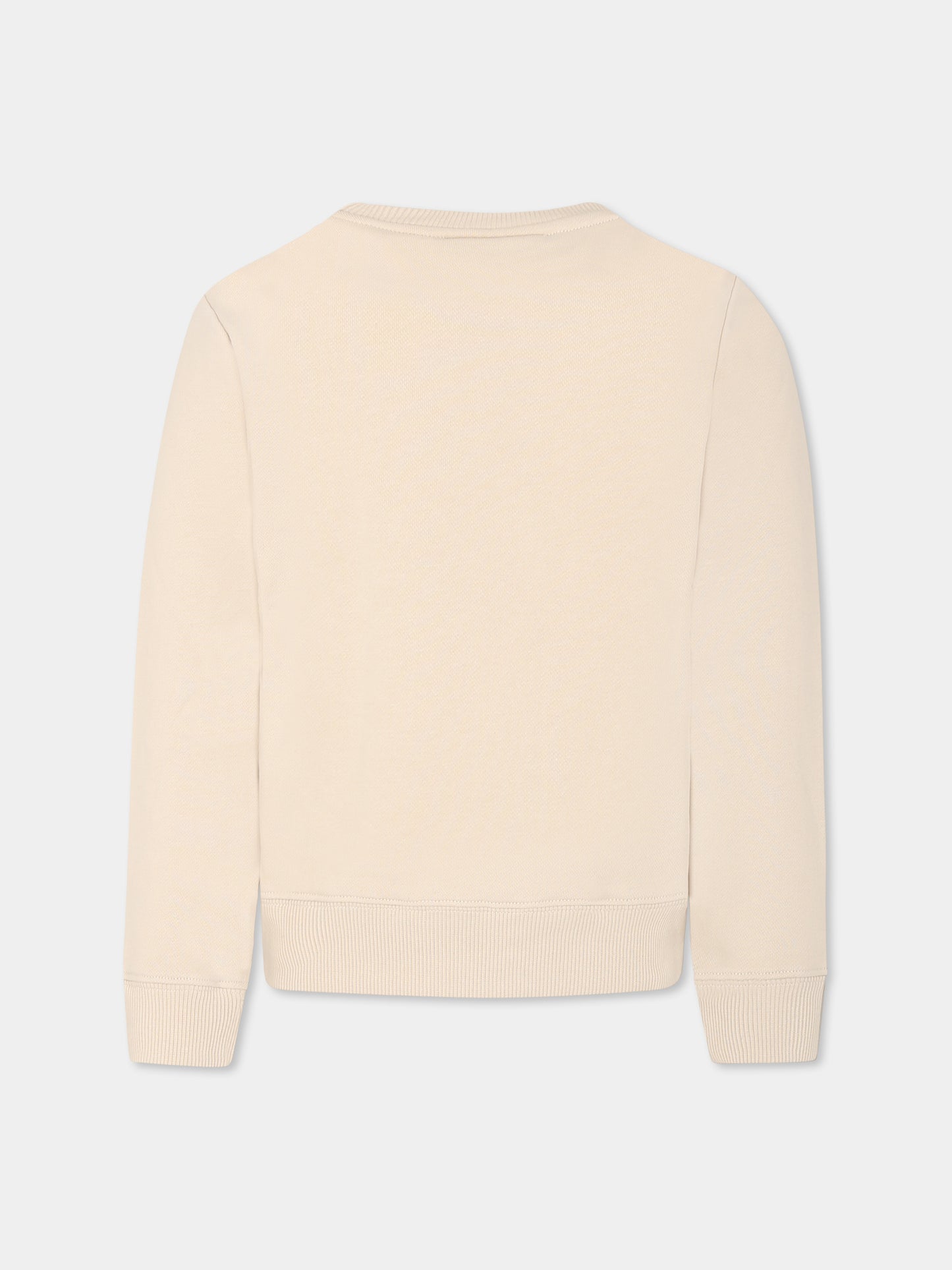 Felpa avorio per bambini con logo,Calvin Klein Kids,25S CKIU0IU00675J IU0IU00675 PD1