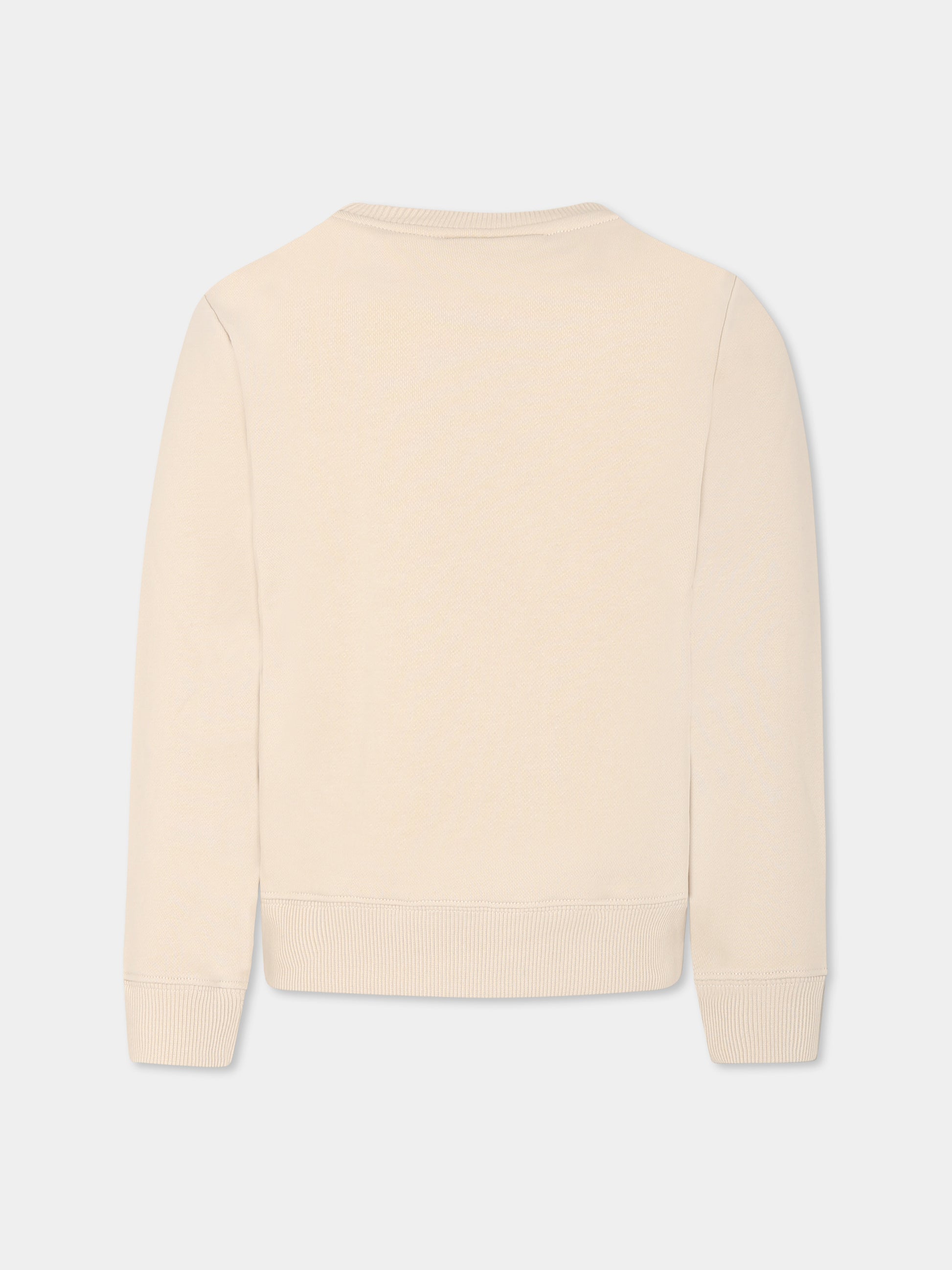 Felpa avorio per bambini con logo,Calvin Klein Kids,25S CKIU0IU00675J IU0IU00675 PD1